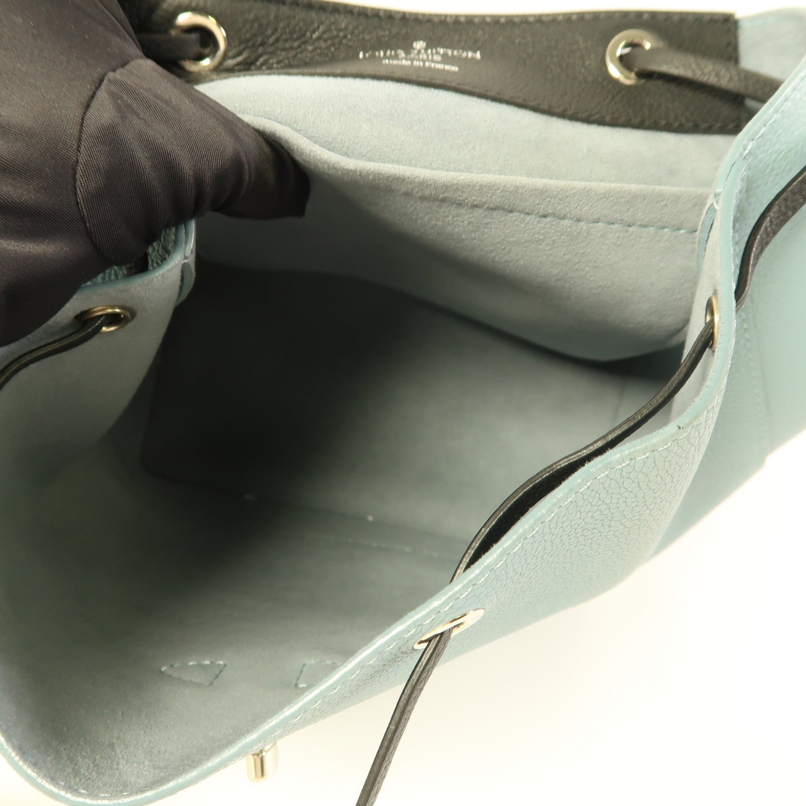 LOUIS VUITTON LV SHW Lockme Backpack Rucksack Calfskin Leather Blue Black