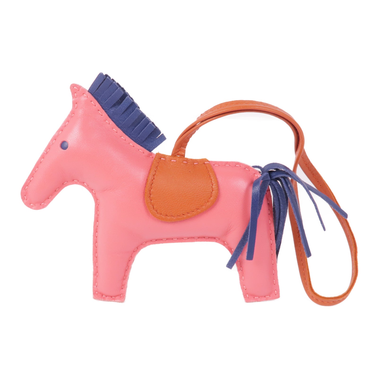HERMES Milo皮革/Swift皮革Rodeo MM掛飾Rose Azalee