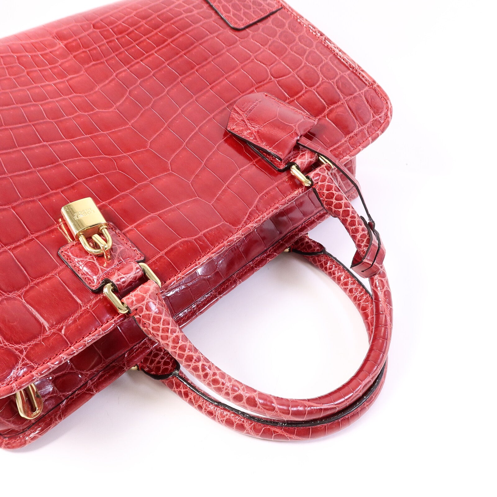 LOEWE 鱷魚皮革Amazona 36手挽袋