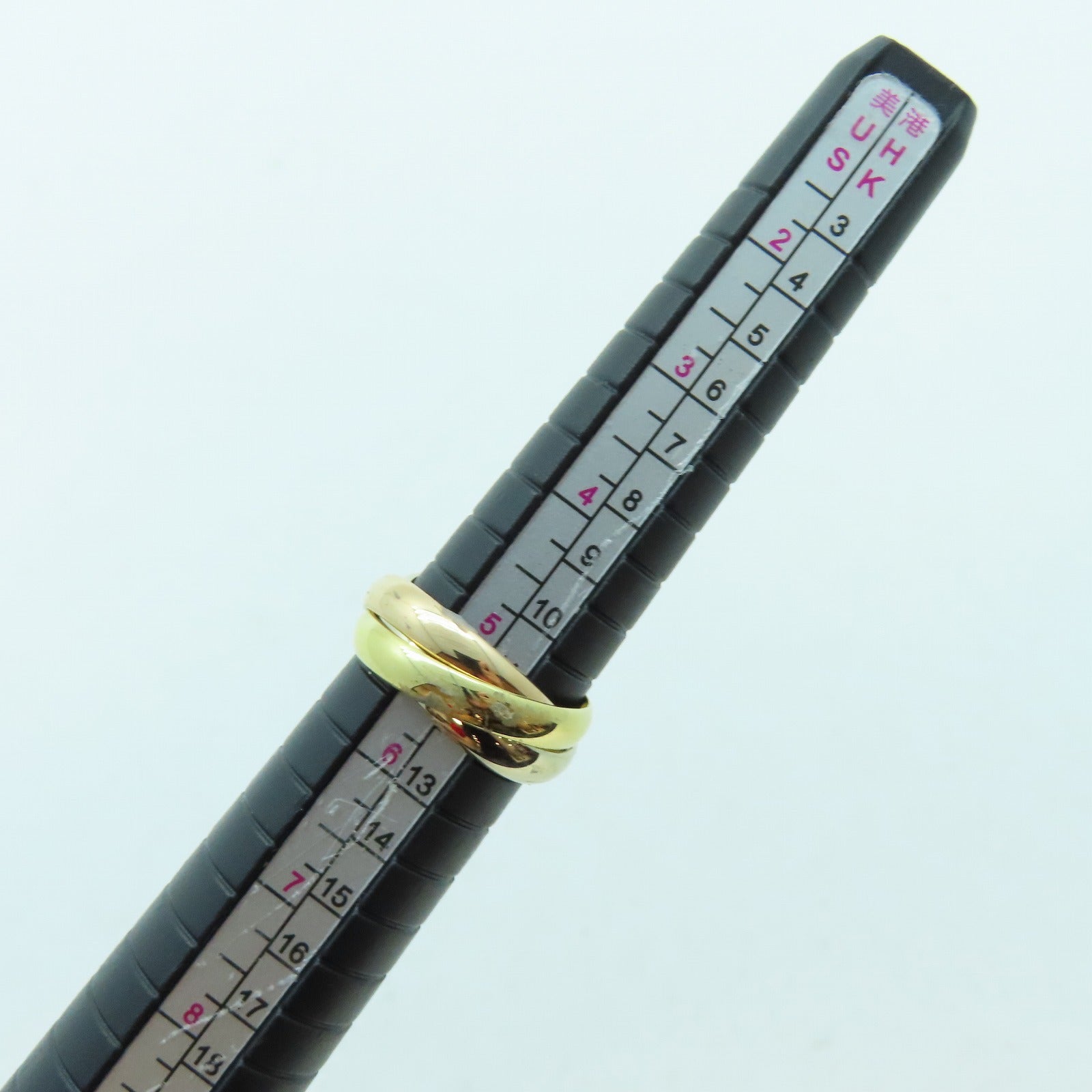 CARTIER 18K黃金/玫瑰金/白金Trinity戒指US#5.25/Cartier#50