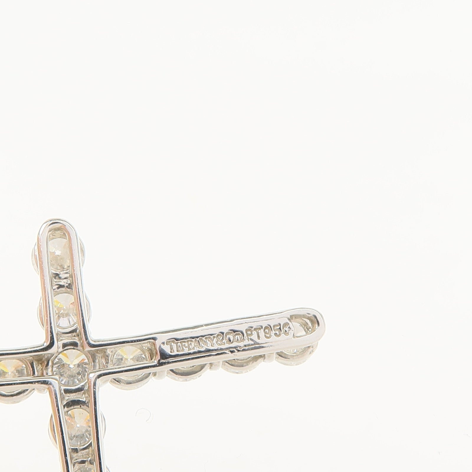 TIFFANY＆CO PT950鉑金One Large Cross Diamond鑽石項鍊