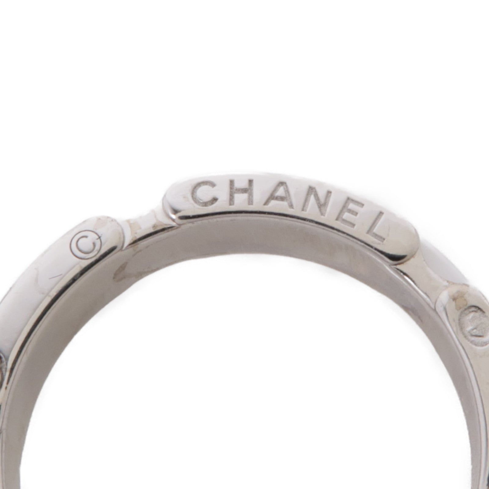 CHANEL 18K白金/陶瓷Ultra Ring戒指US＃5.5