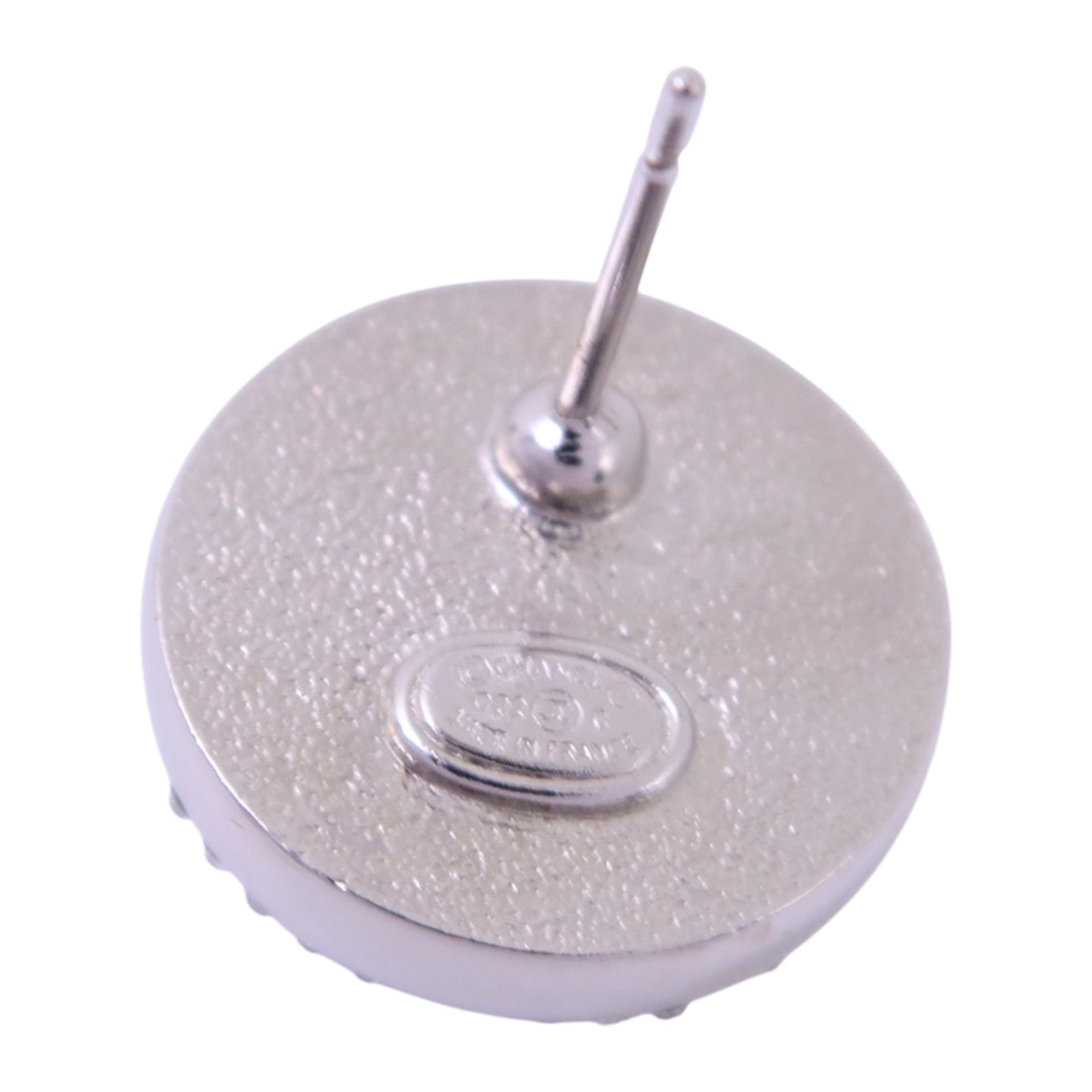 CHANEL 金屬/PVC/水鑽Earrings銀扣耳環