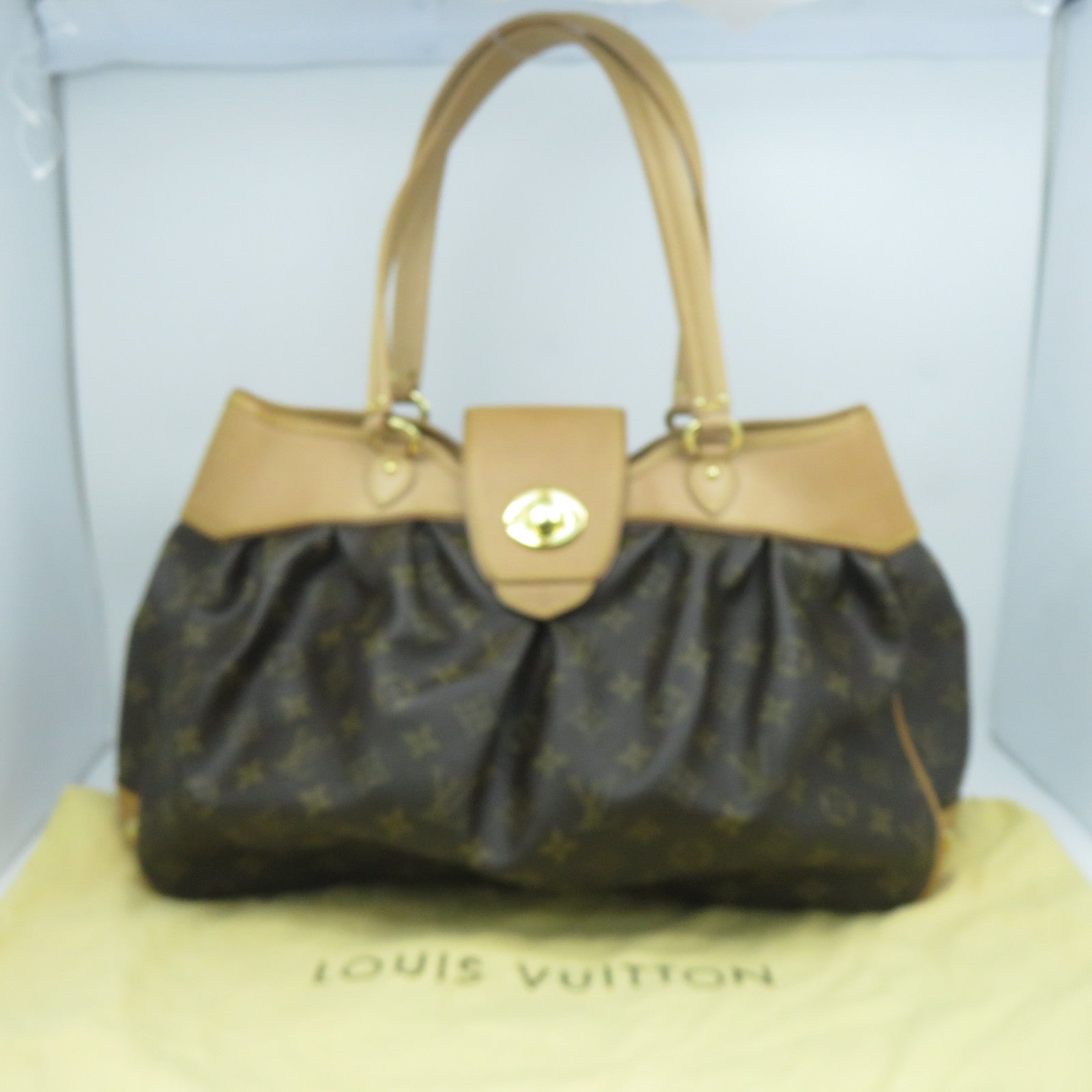 LOUIS VUITTON 【激減優惠】Monogram Boetie MM金扣手挽袋啡色