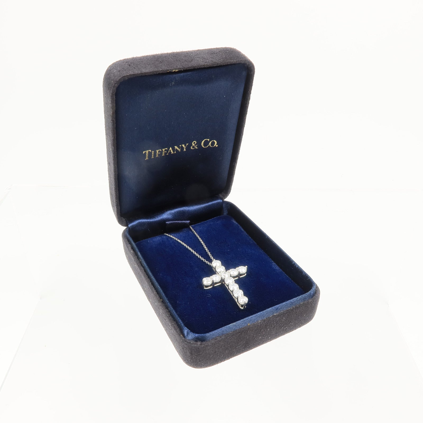 TIFFANY＆CO PT950鉑金One Large Cross Diamond鑽石項鍊