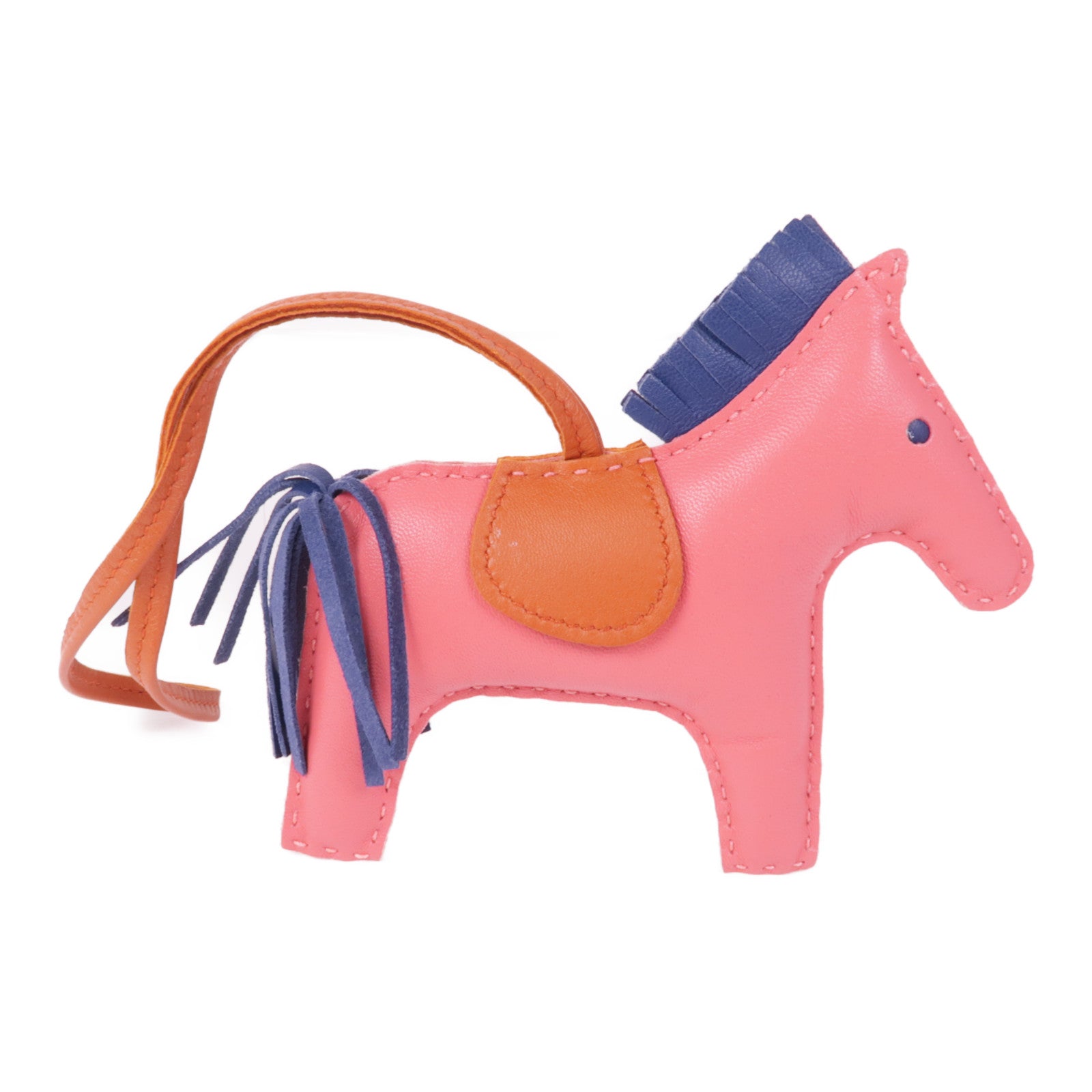 HERMES Milo皮革/Swift皮革Rodeo MM掛飾Rose Azalee
