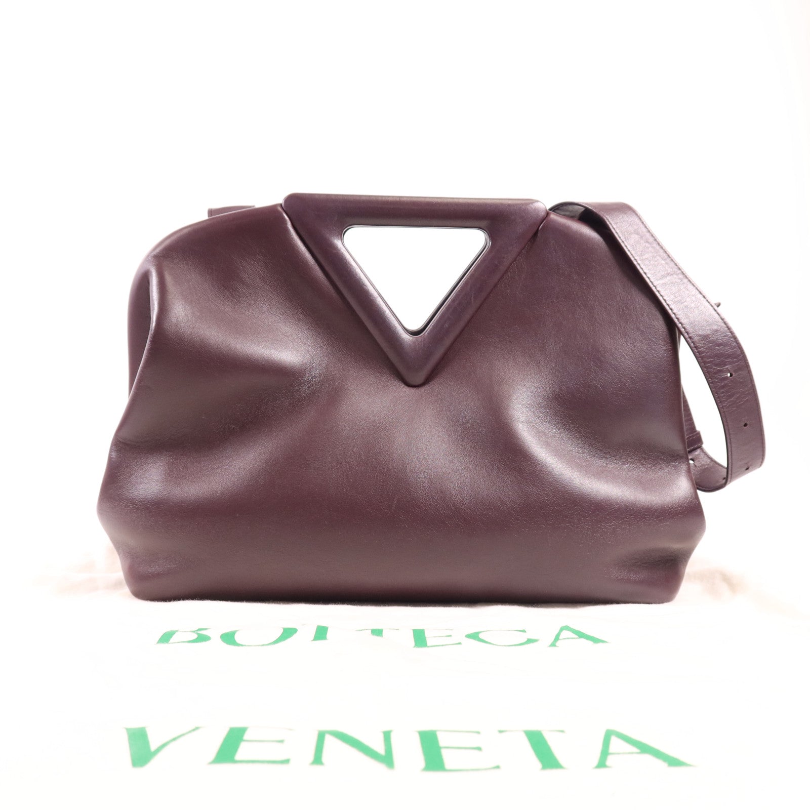 BOTTEGA VENETA 【激減優惠】牛皮皮革Point Triangle Shoulder Bag手挽肩背兩用袋