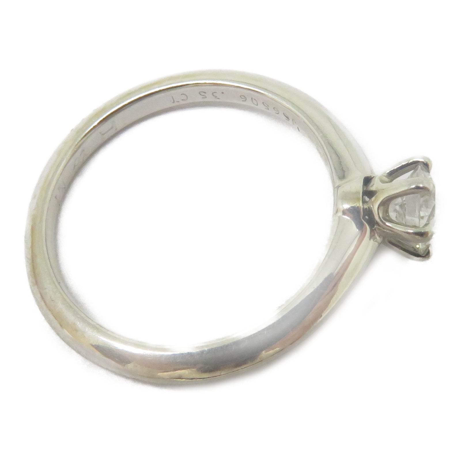 TIFFANY＆CO 950鉑金Diamond Engagement Ring 0.35ct鑽石戒指US#4.5