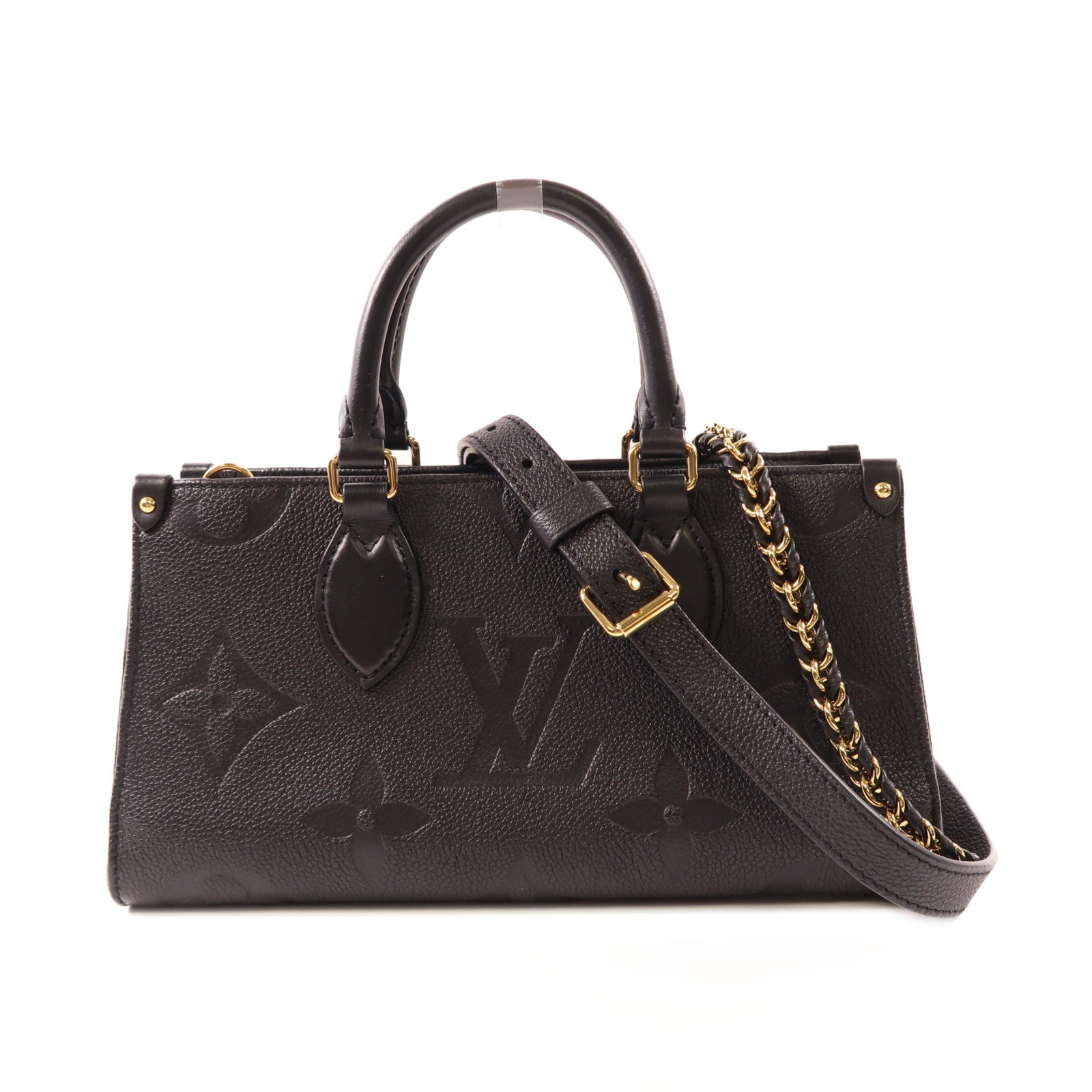 LOUIS VUITTON Monogram Empreinte OnTheGo East West金扣手挽肩背兩用袋黑色