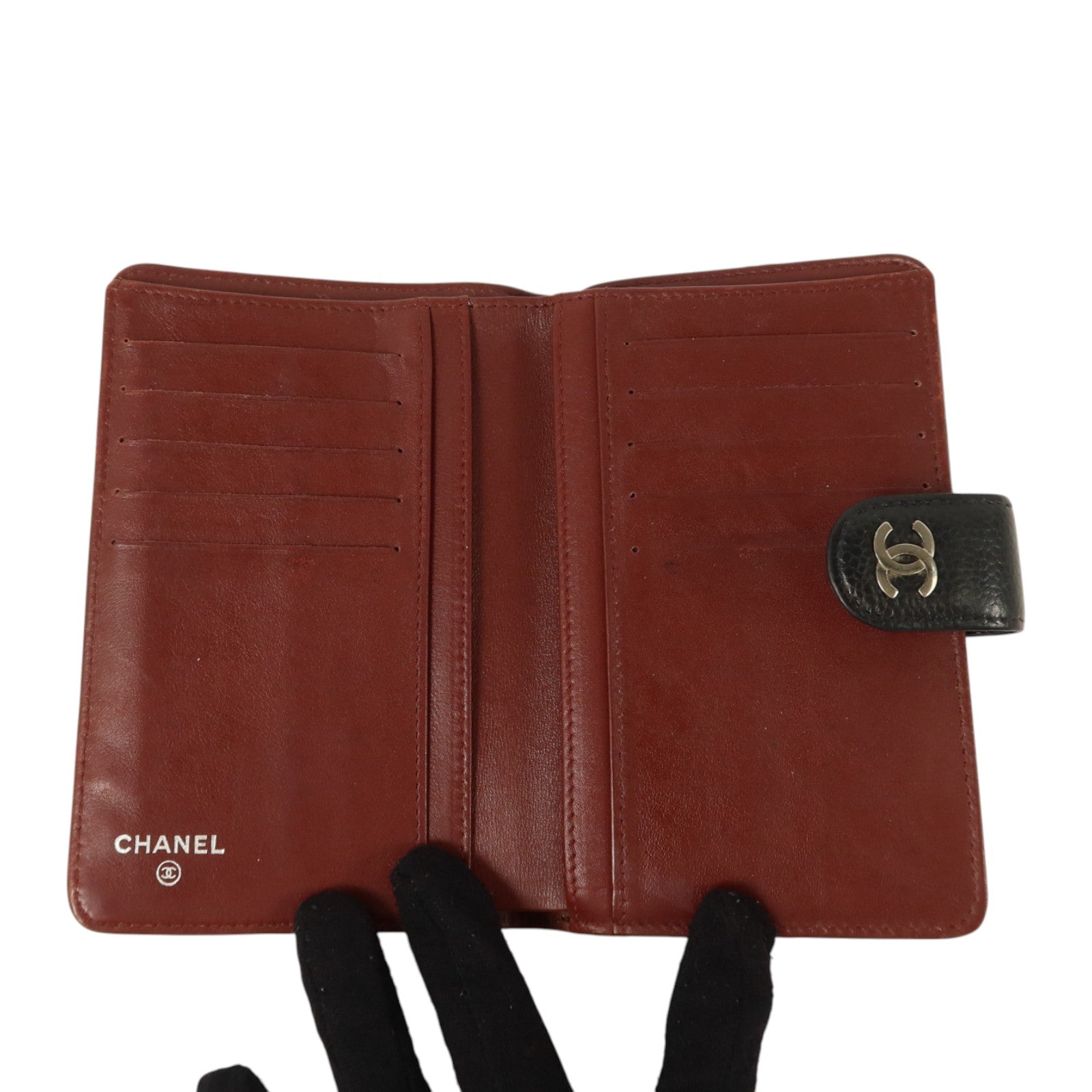 CHANEL 牛皮皮革Wallet銀扣長錢包