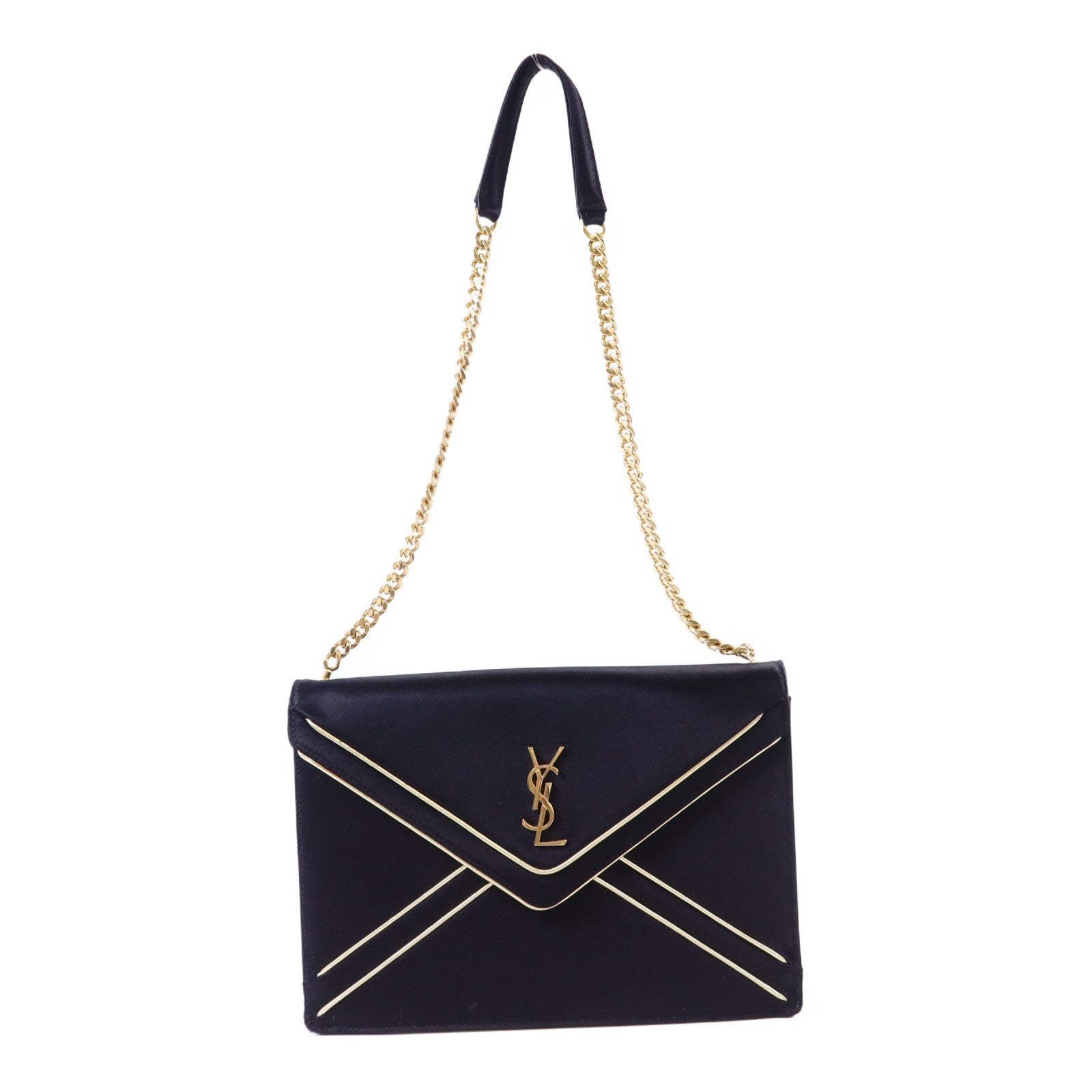 SAINT LAURENT 絨布Sac Ming Jamie金扣鏈帶肩背袋