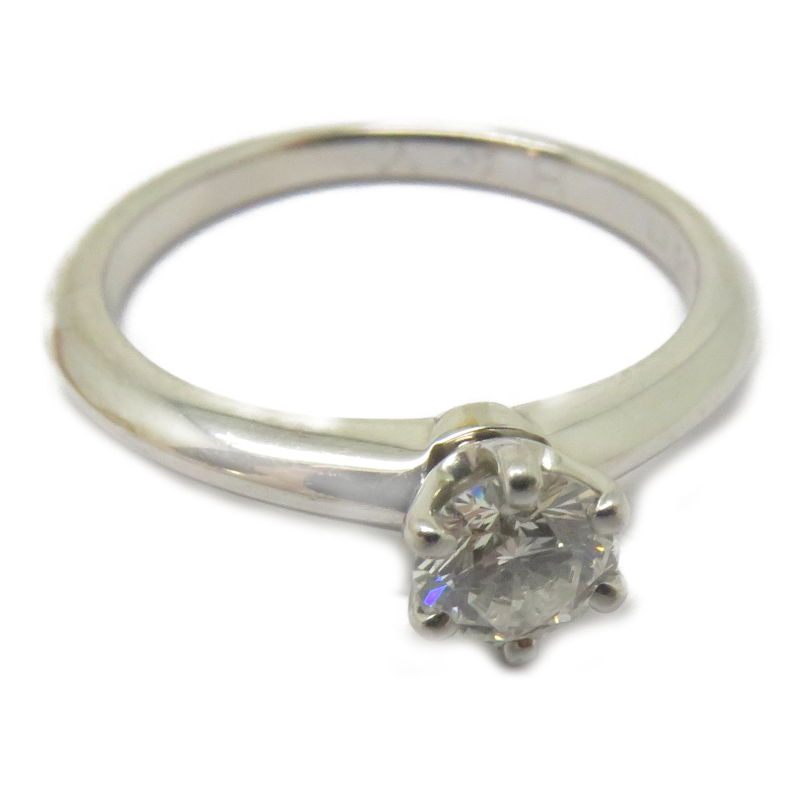 TIFFANY＆CO 950鉑金Diamond Engagement Ring 0.35ct鑽石戒指US#4.5