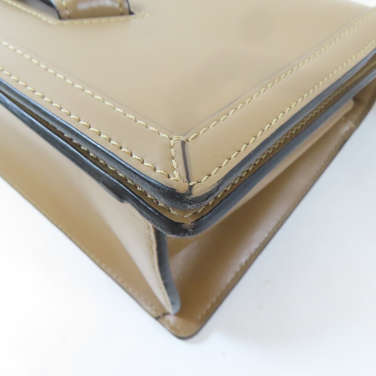 LOEWE 【激減優惠】皮革Barcelona金扣肩背袋啡色