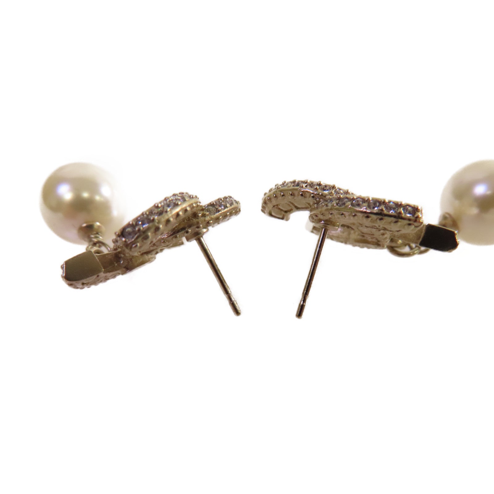 CHANEL 仿珍珠/金屬CC Earrings耳環珍珠色/金色