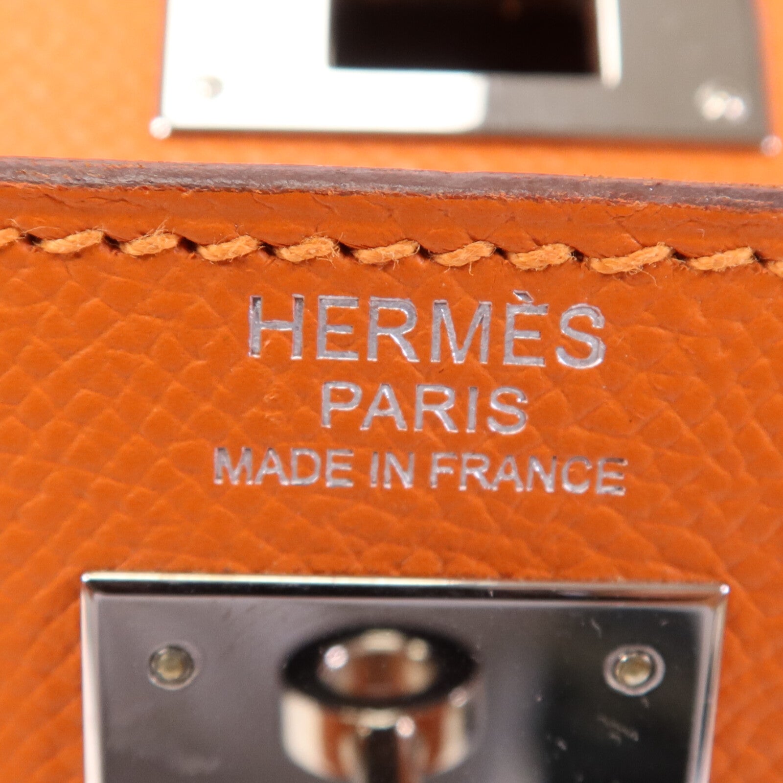 HERMES Epsom皮革Kelly 32手挽肩背兩用袋Orange