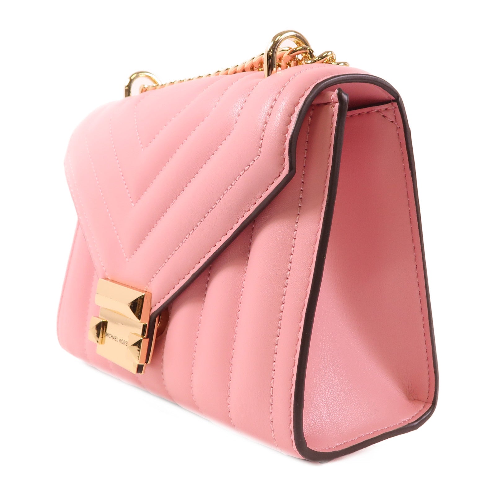Michael Kors GHW Whitney Shoulder Bag 30F8TXIL1T622 1234 Calfskin Leather Pink