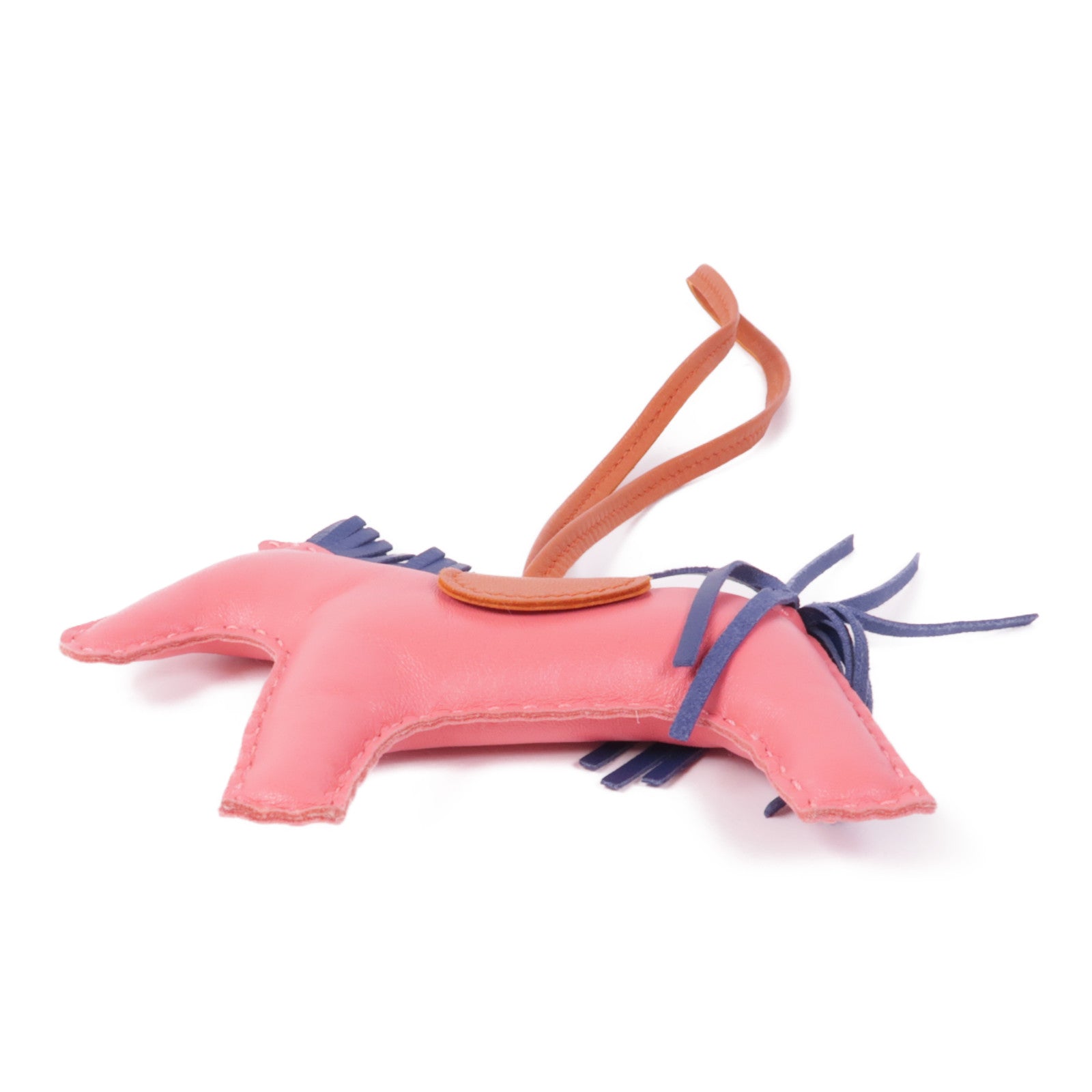 HERMES Milo皮革/Swift皮革Rodeo MM掛飾Rose Azalee