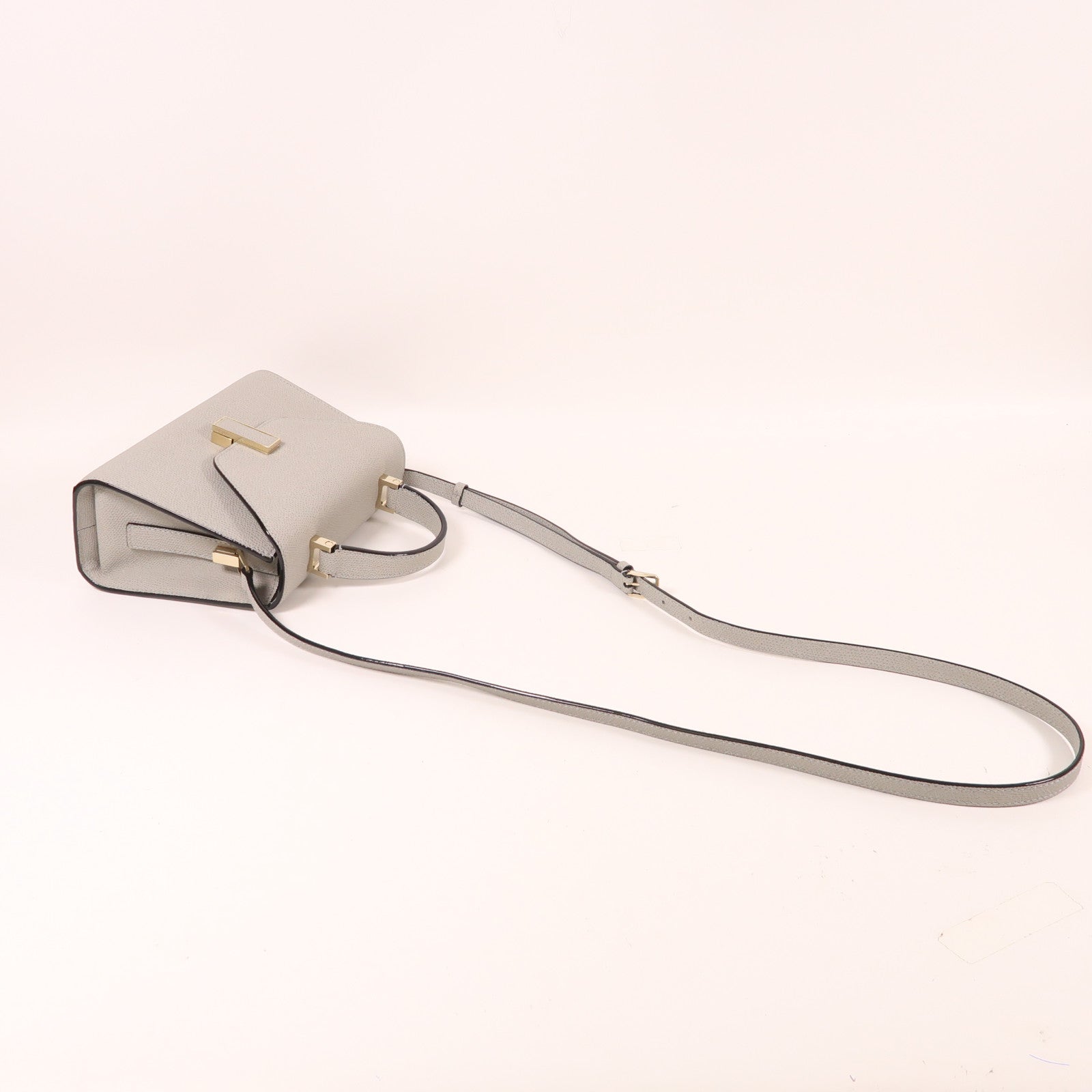 SELECTION 牛皮皮革Valextra Iside Top Handle Mini Bag金扣手挽肩背兩用袋