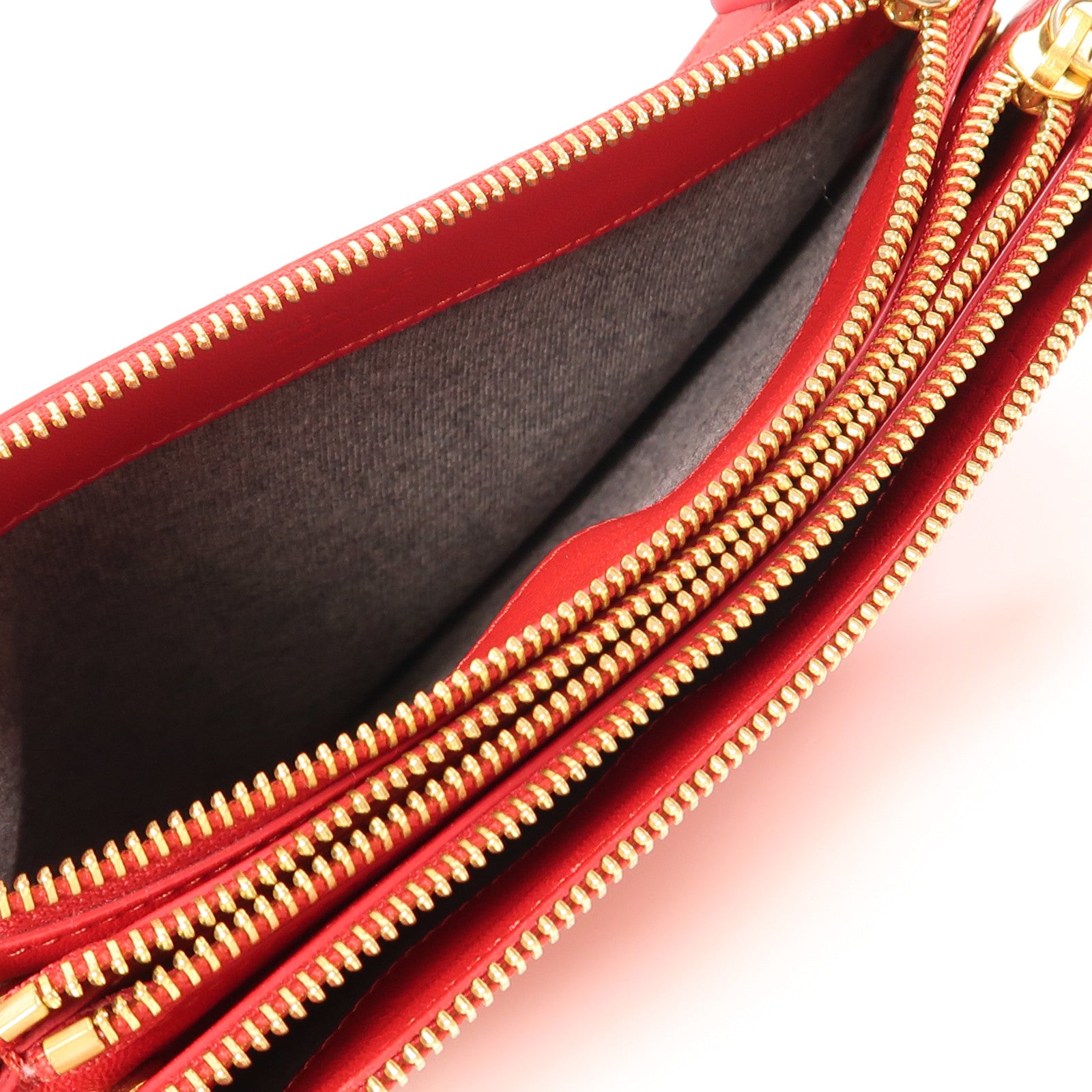 CELINE 羊皮皮革Trio金扣肩背袋