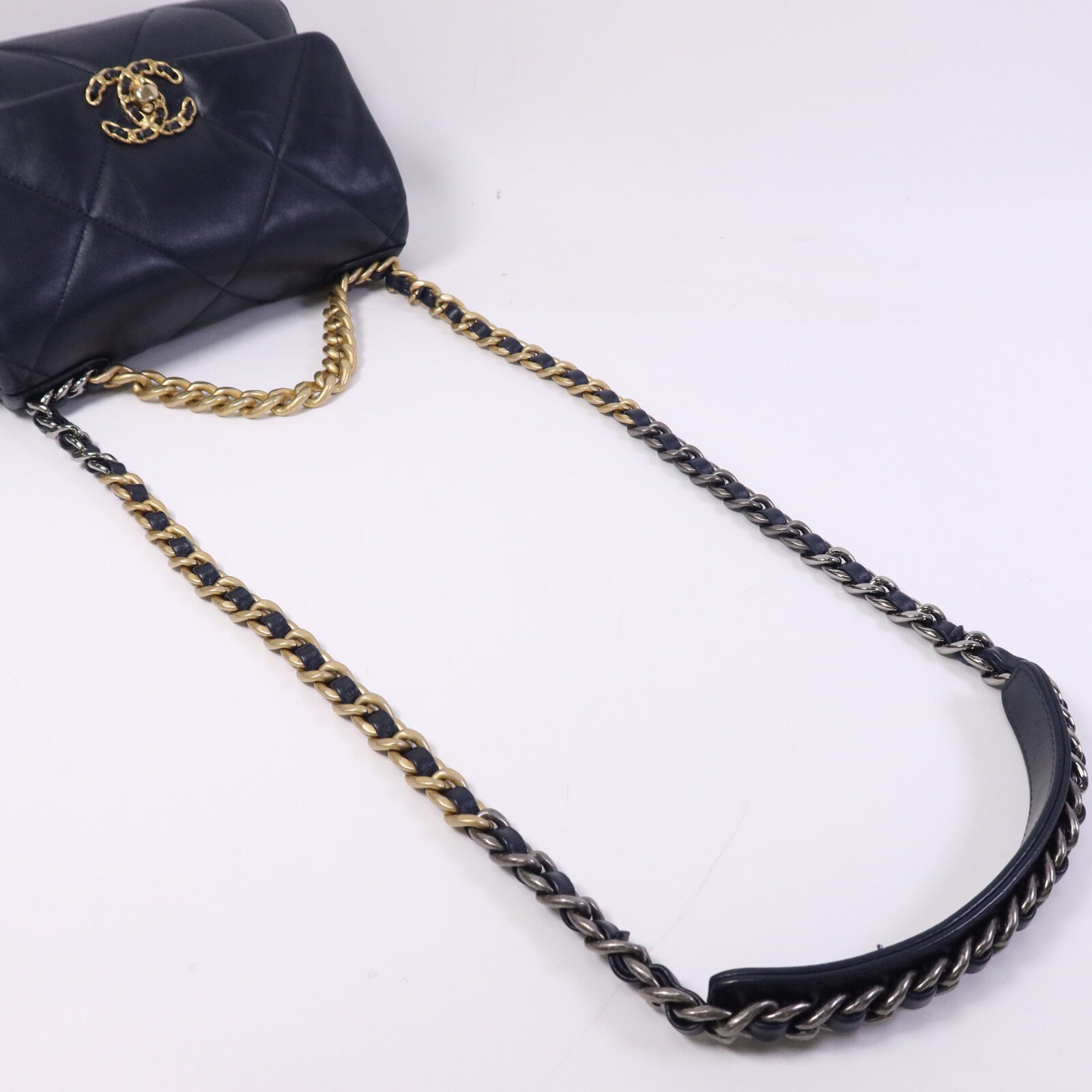 CHANEL 羊皮皮革19Bag Small手挽肩背兩用袋