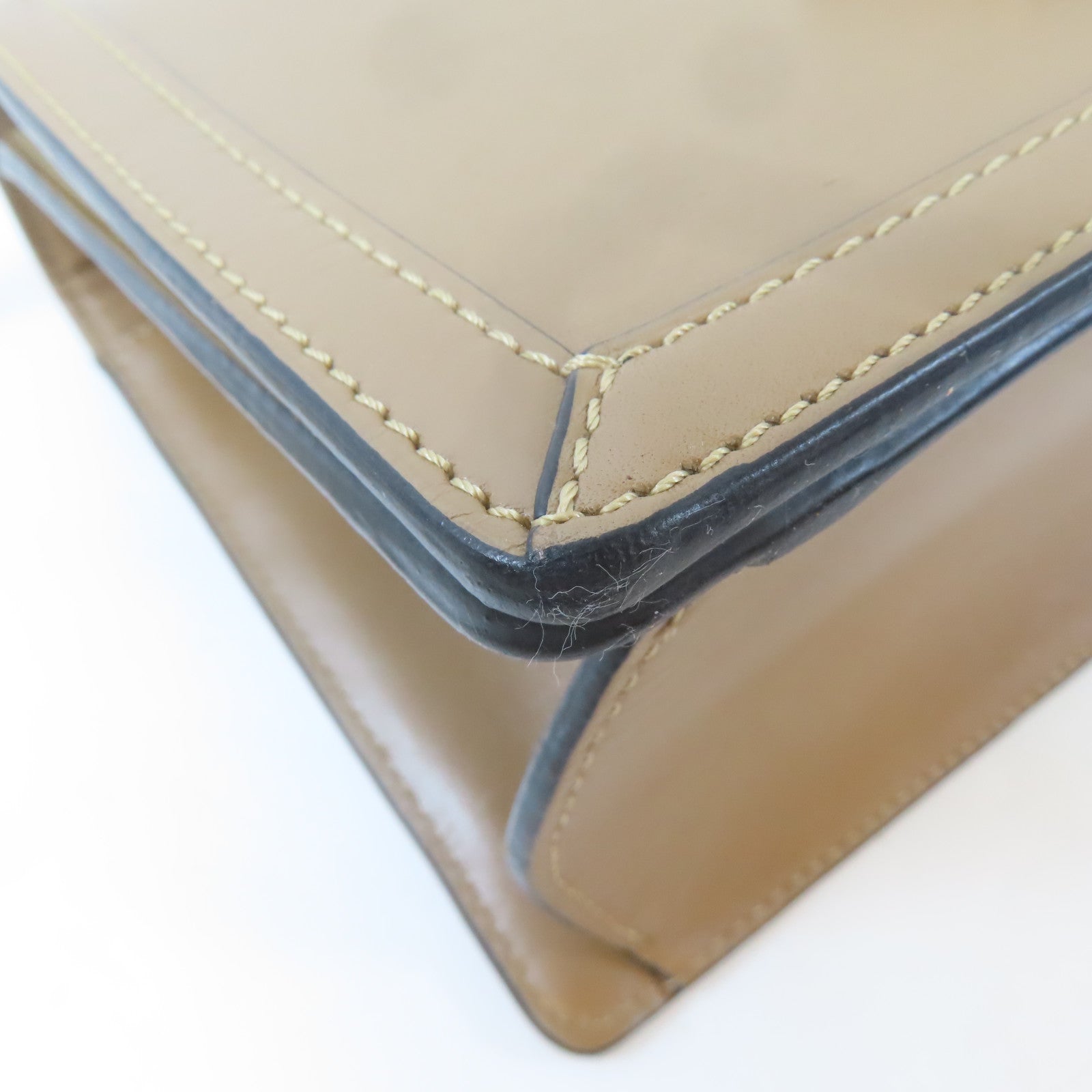 LOEWE 【激減優惠】皮革Barcelona金扣肩背袋啡色
