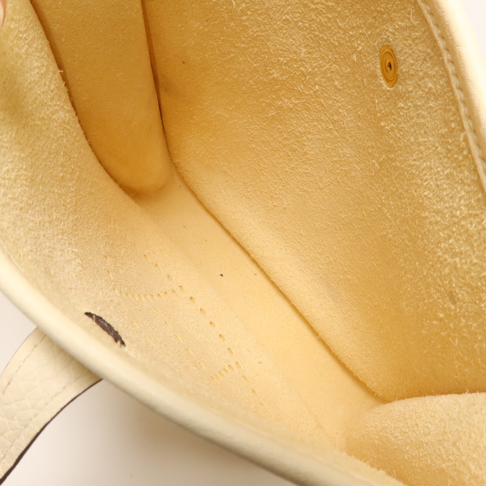 HERMES Clemence皮革Evelyne TPM肩背袋Nata/Blanc
