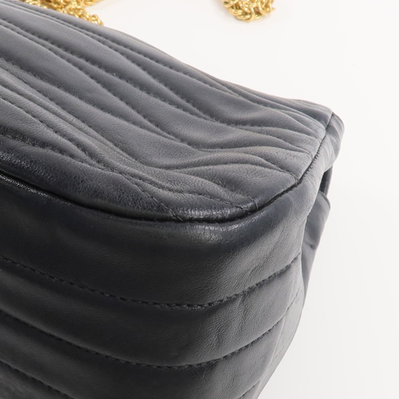 CHANEL 羊皮皮革Chain Shoulder金扣鏈帶肩背袋
