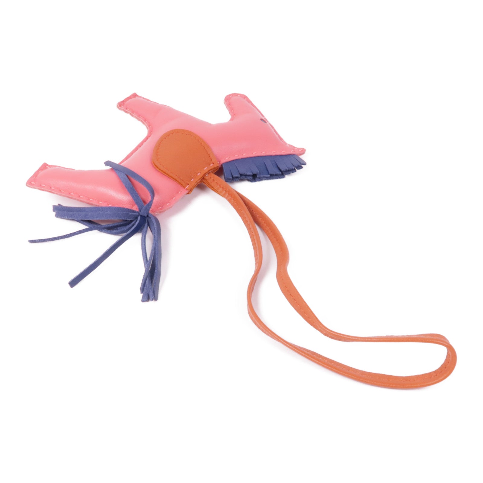 HERMES Milo皮革/Swift皮革Rodeo MM掛飾Rose Azalee