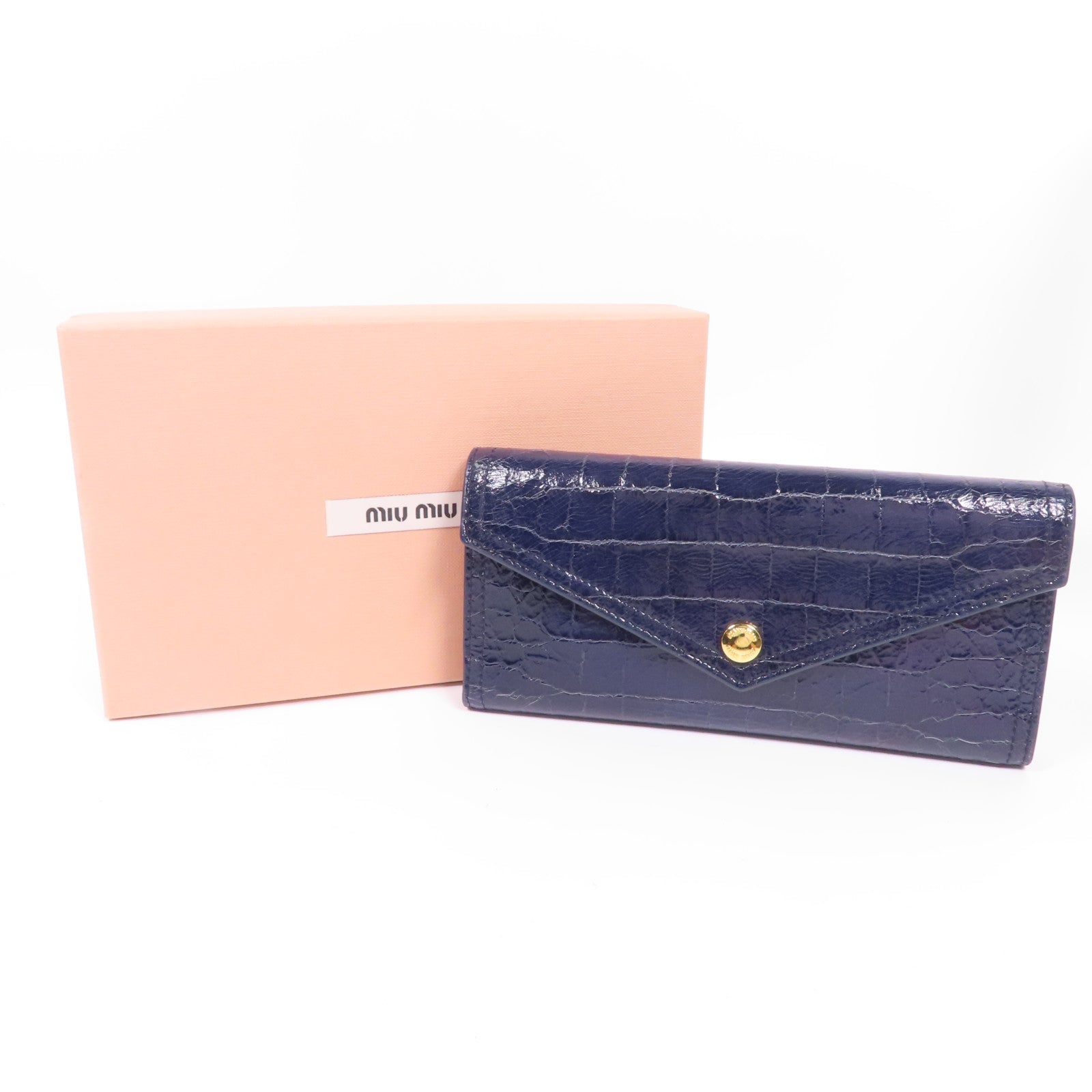Miu Miu 皮革Long Wallet金扣長錢包