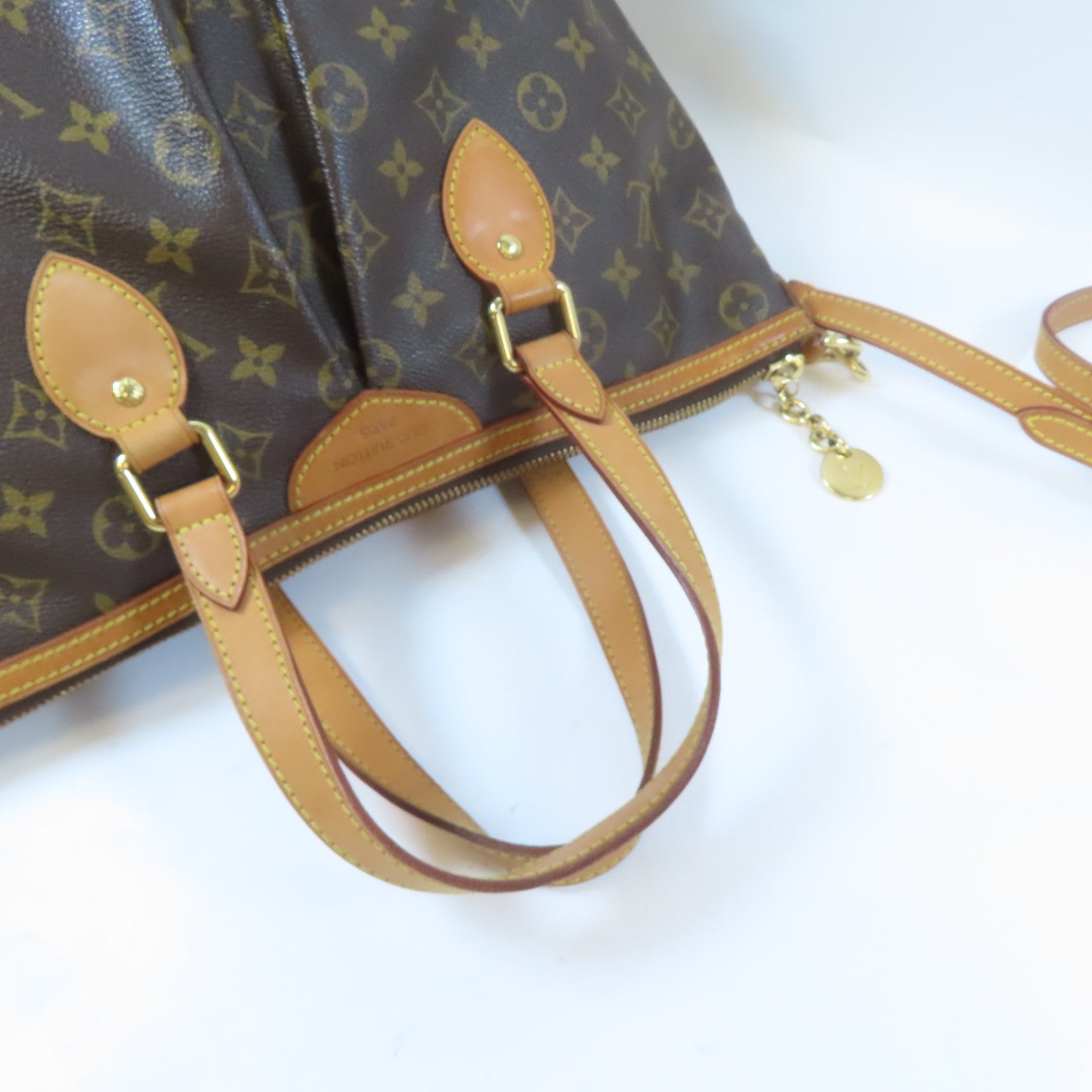 LOUIS VUITTON Monogram Palermo PM金扣手挽肩背兩用袋啡色