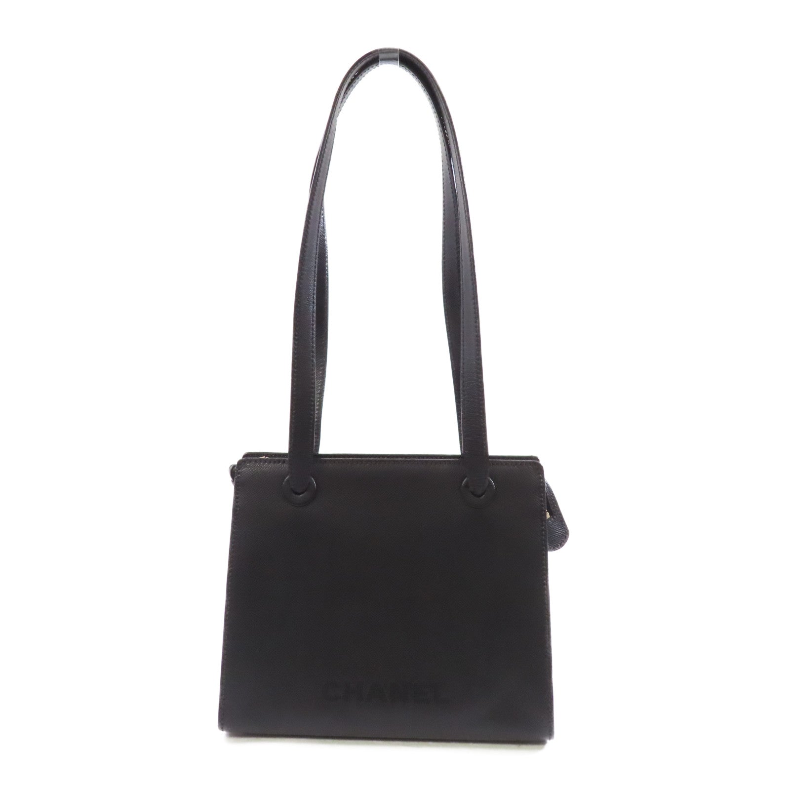 CHANEL 【激減優惠】牛皮皮革Vanity Tote Bag金扣肩背袋黑色