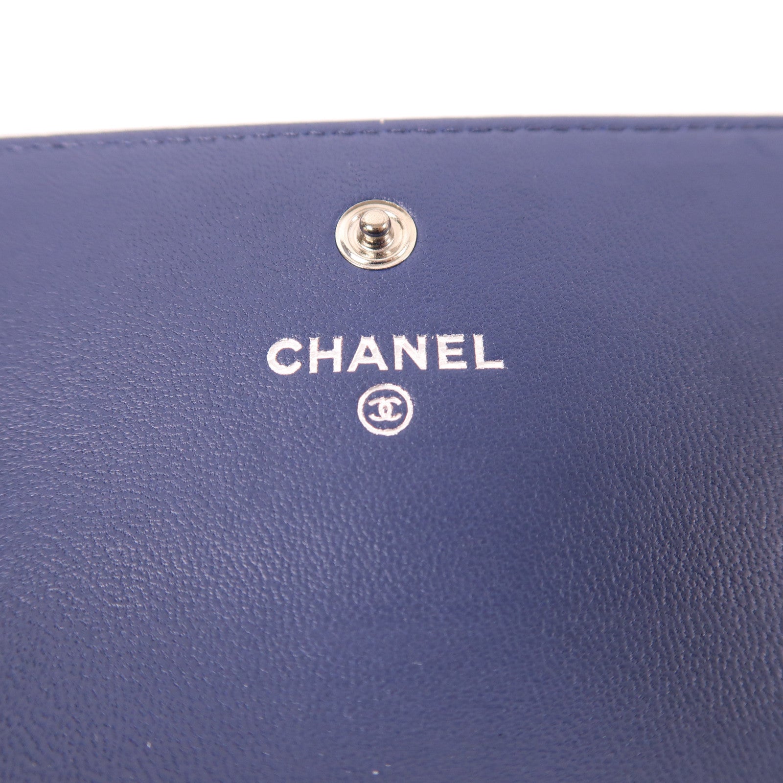 CHANEL 牛皮皮革Long Wallet銀扣長錢包