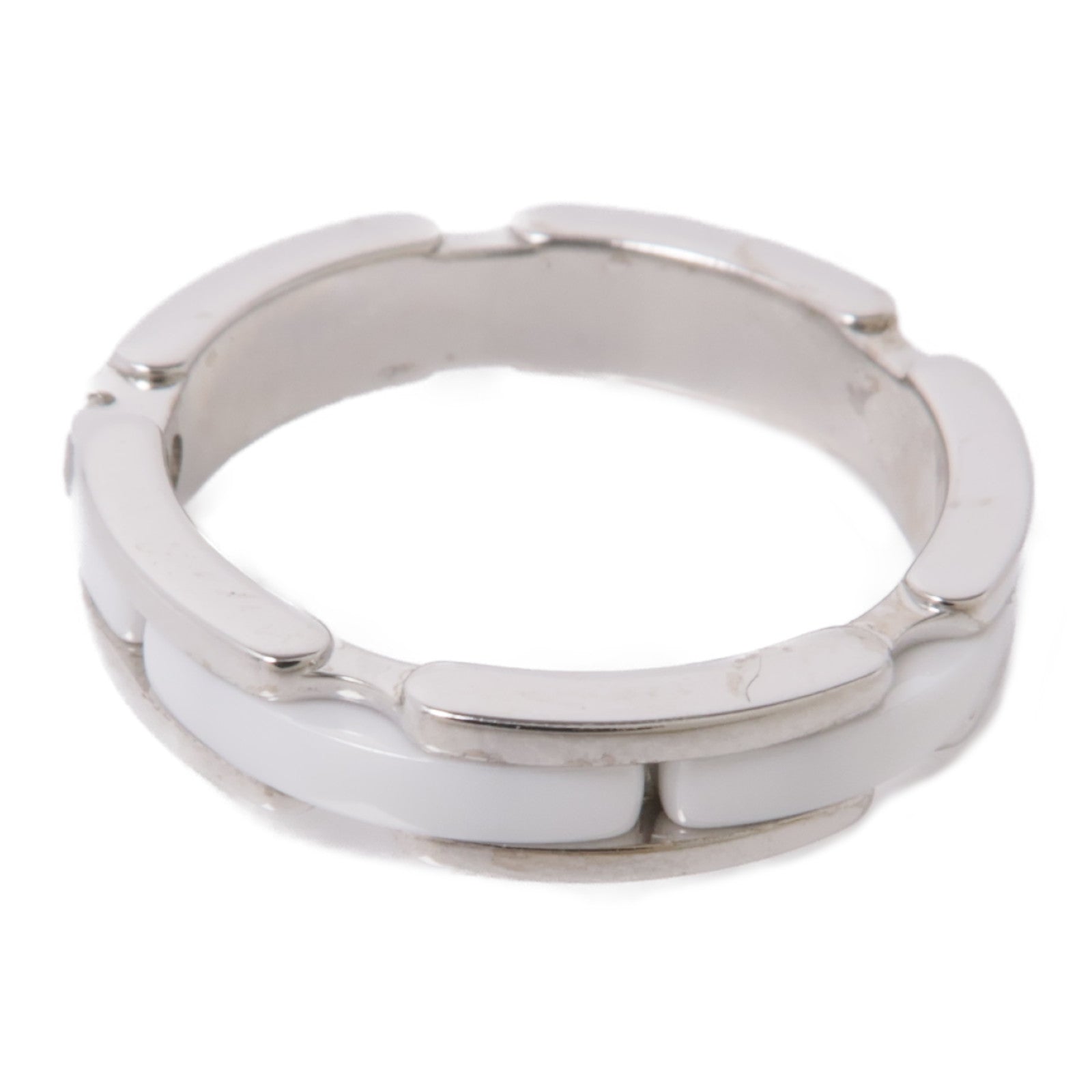 CHANEL 18K白金/陶瓷Ultra Ring戒指US＃5.5