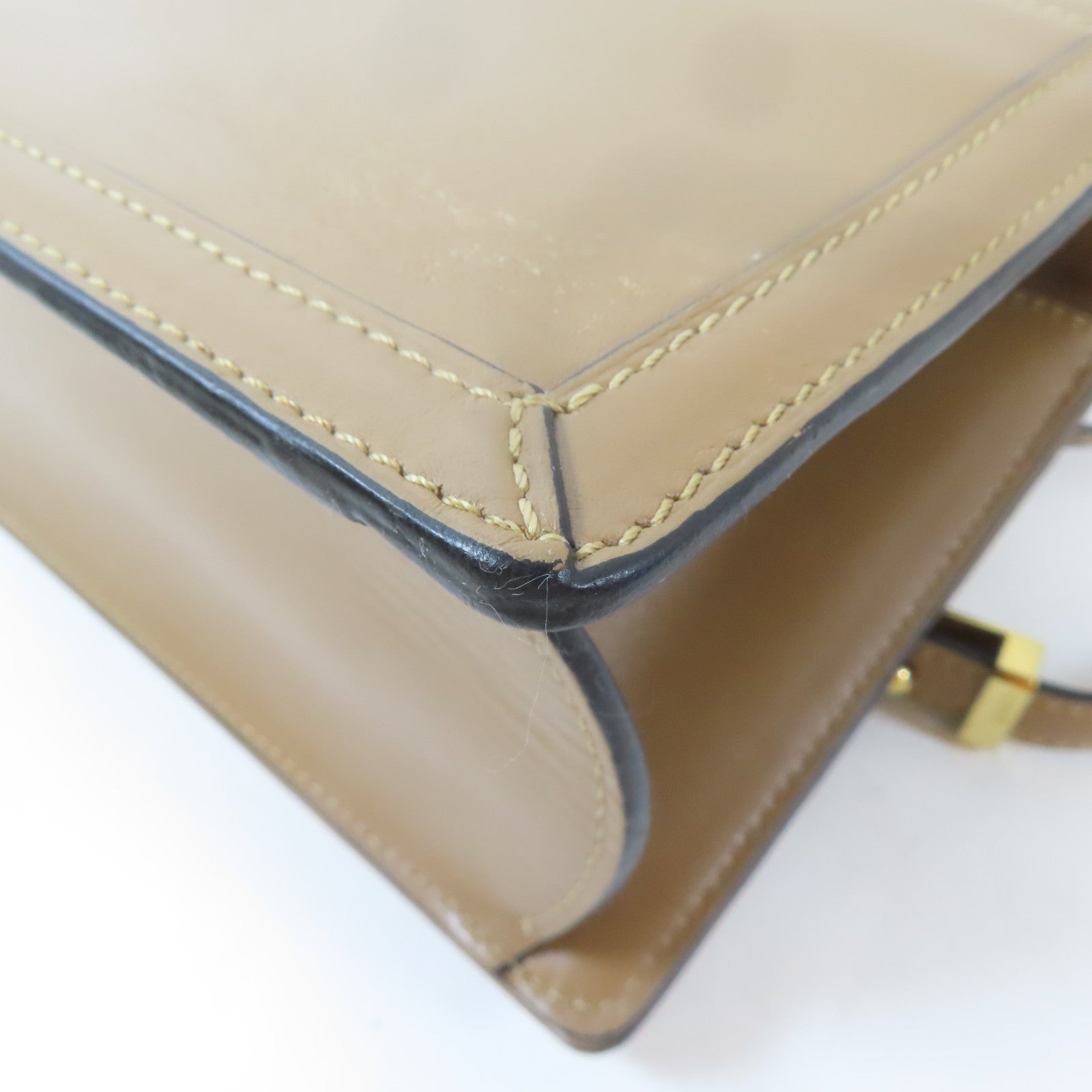 LOEWE 【激減優惠】皮革Barcelona金扣肩背袋啡色