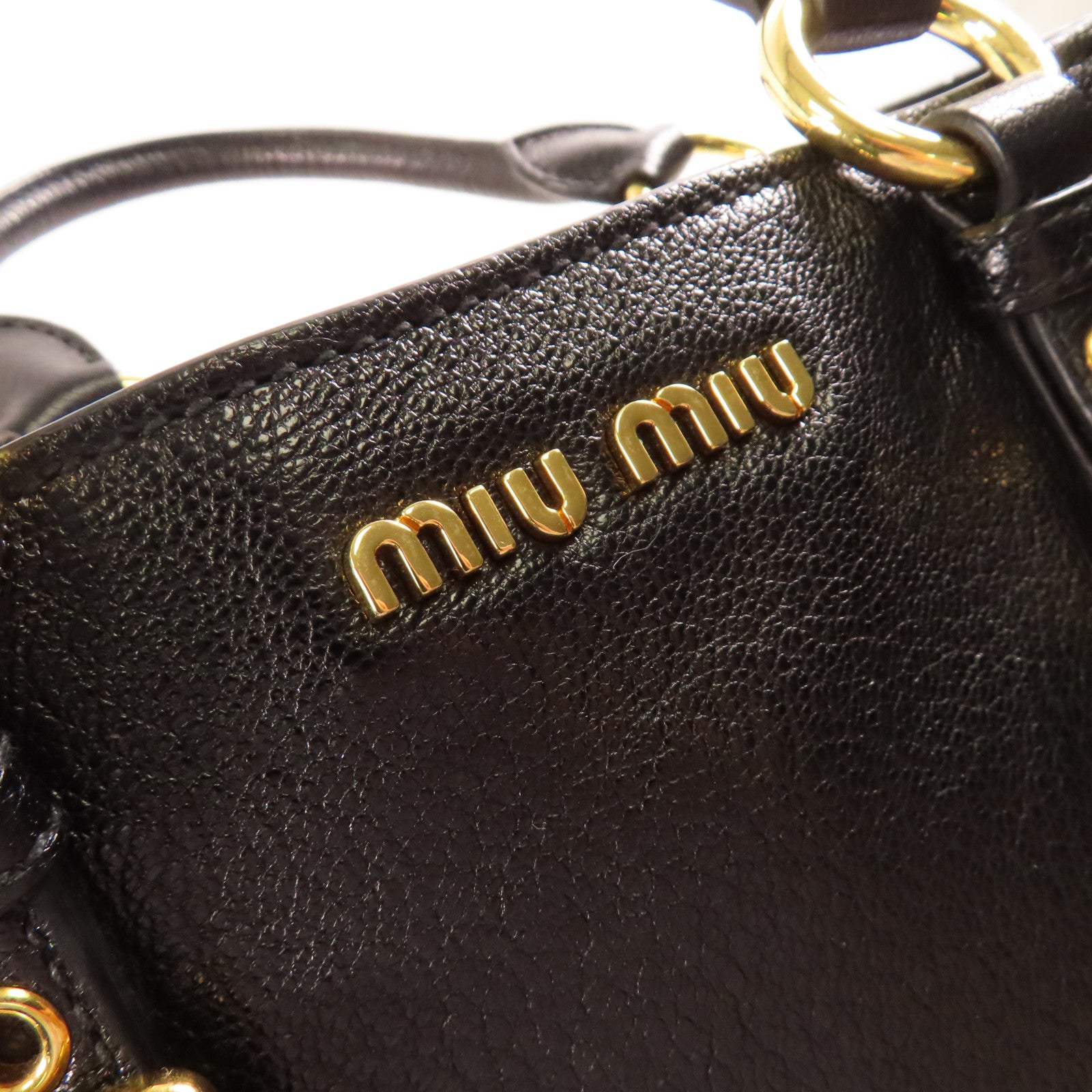 Miu Miu 皮革2 Way Bag金扣手挽肩背兩用袋