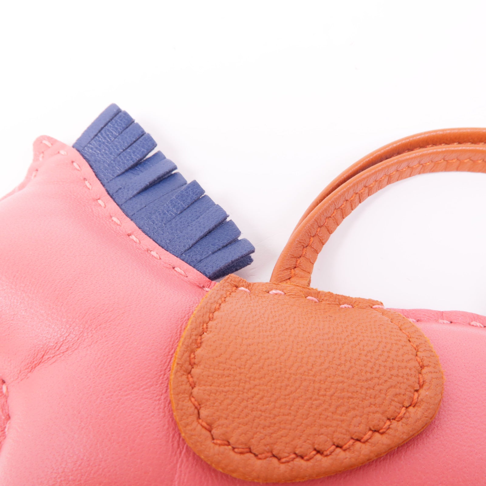 HERMES Milo皮革/Swift皮革Rodeo MM掛飾Rose Azalee
