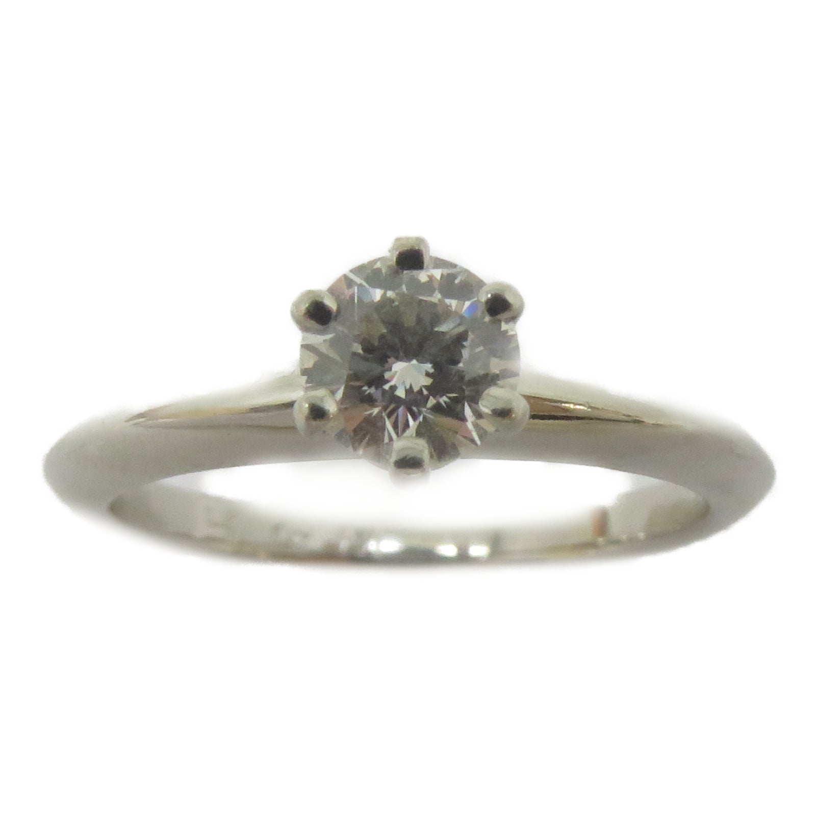 TIFFANY＆CO 950鉑金Diamond Engagement Ring 0.35ct鑽石戒指US#4.5