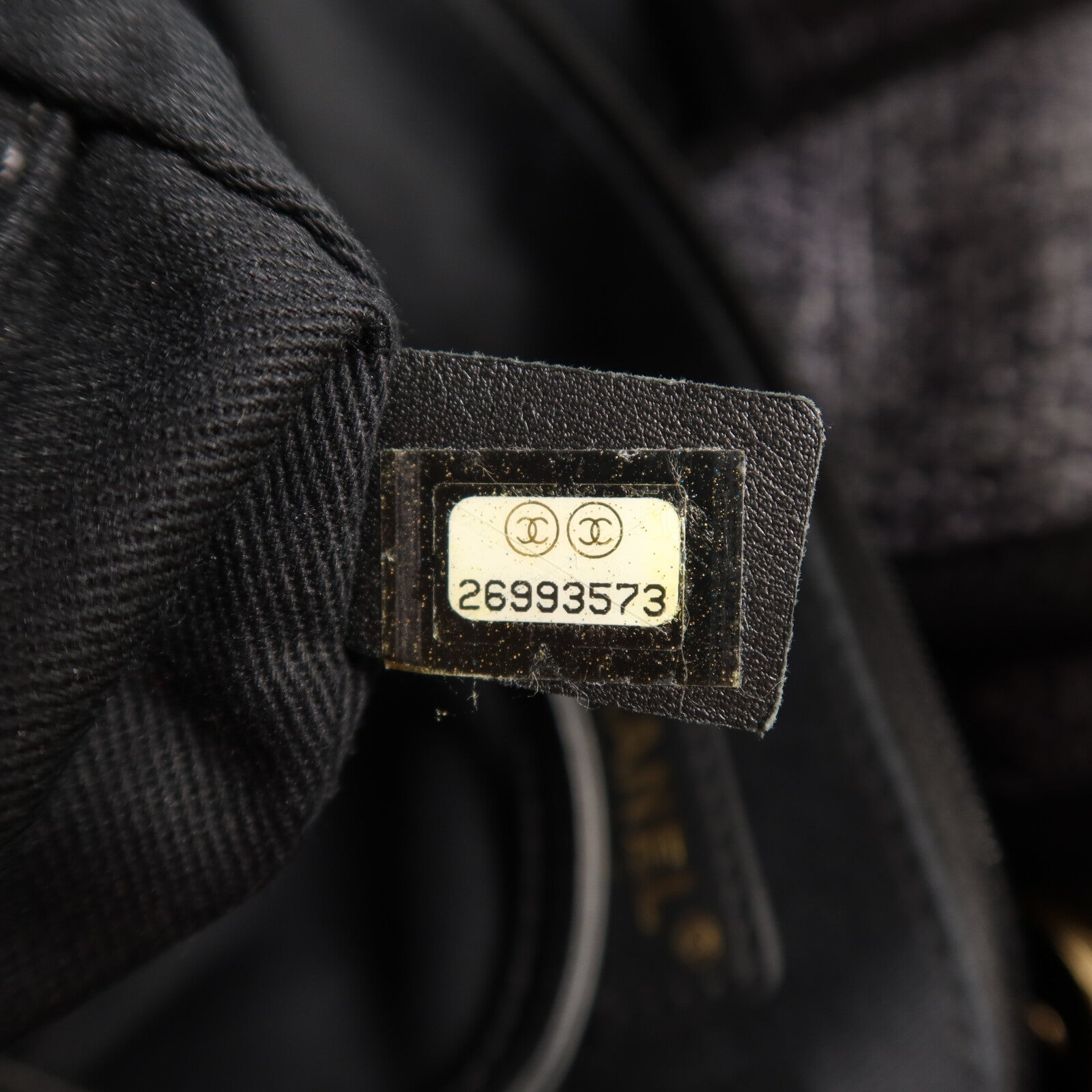 CHANEL 帆布Large Shopping Bag金扣鏈帶手挽肩背兩用袋