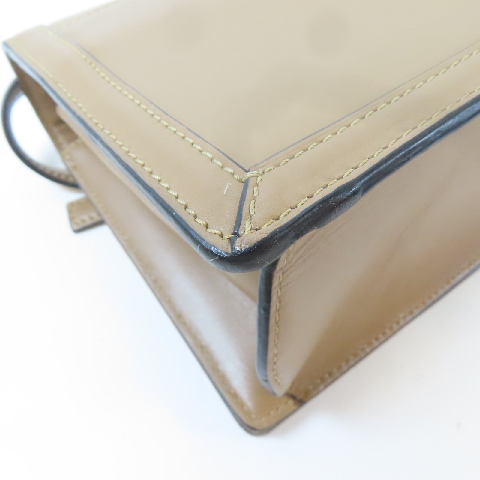 LOEWE 【激減優惠】皮革Barcelona金扣肩背袋啡色