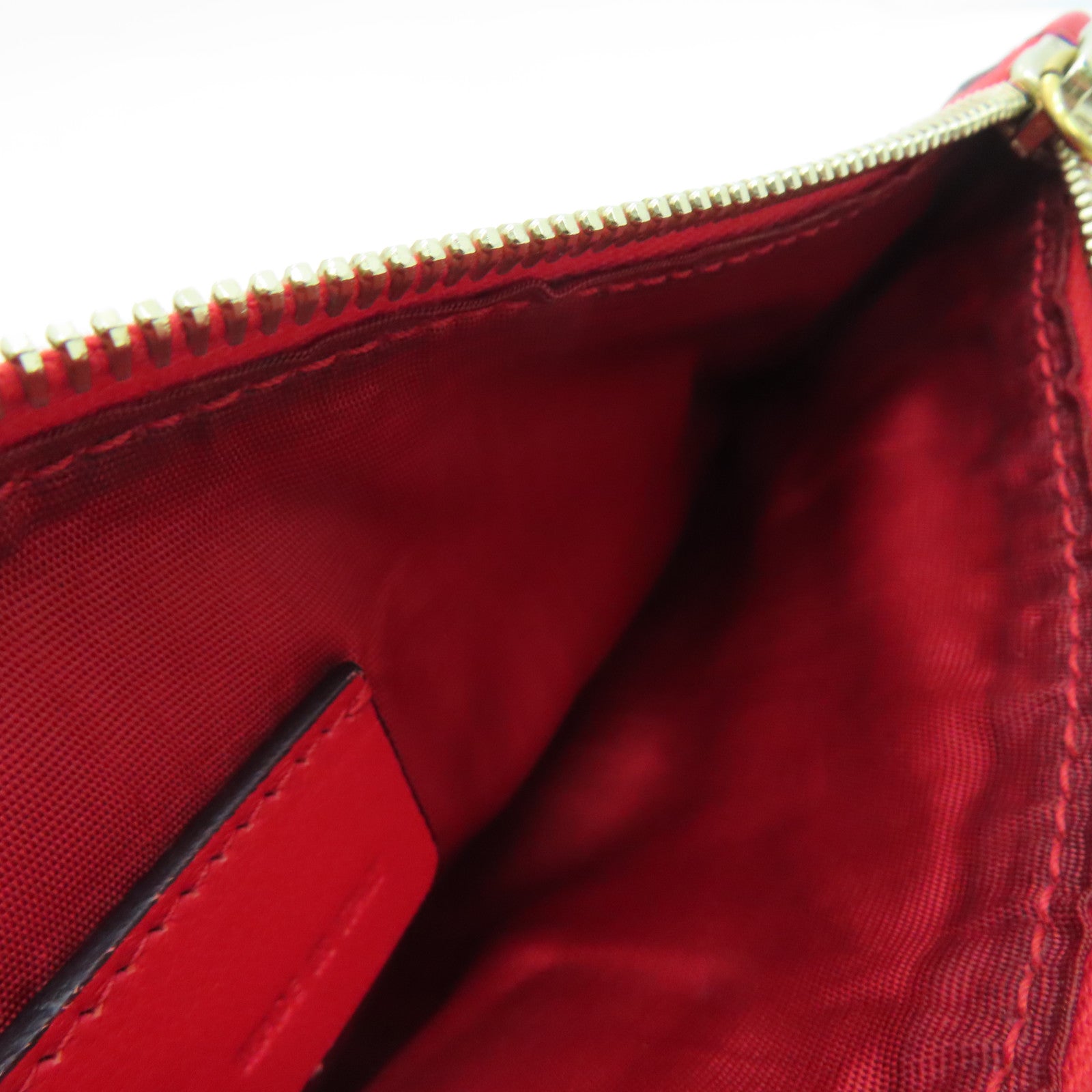 SELECTION Leather Alexander McQueen Clutch Gold Buckle Clutch Red
