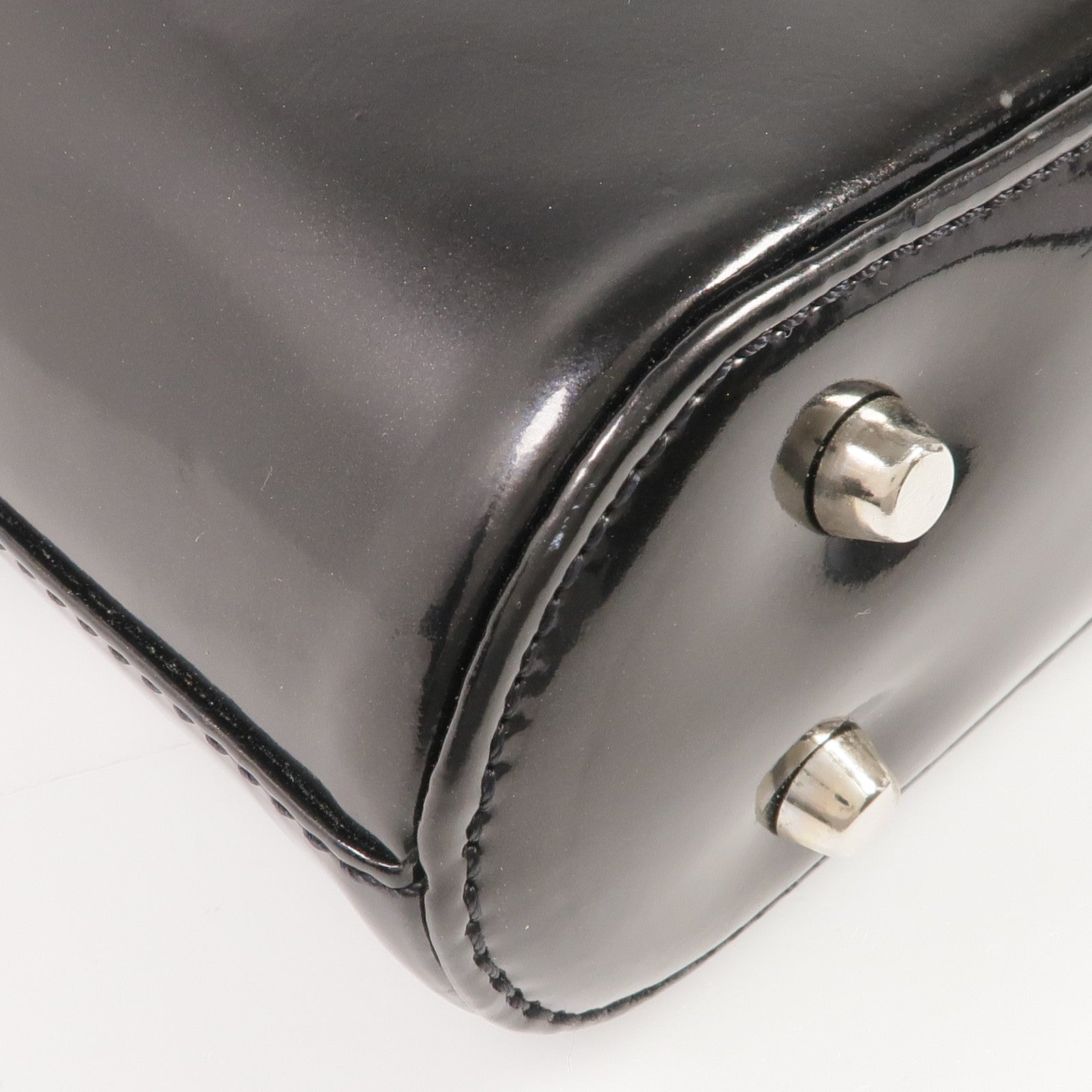 VERSACE 【激減優惠】漆皮皮革Handbag銀扣手挽袋