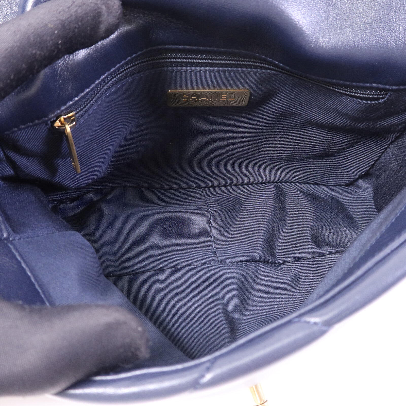 CHANEL 羊皮皮革19Bag Small手挽肩背兩用袋