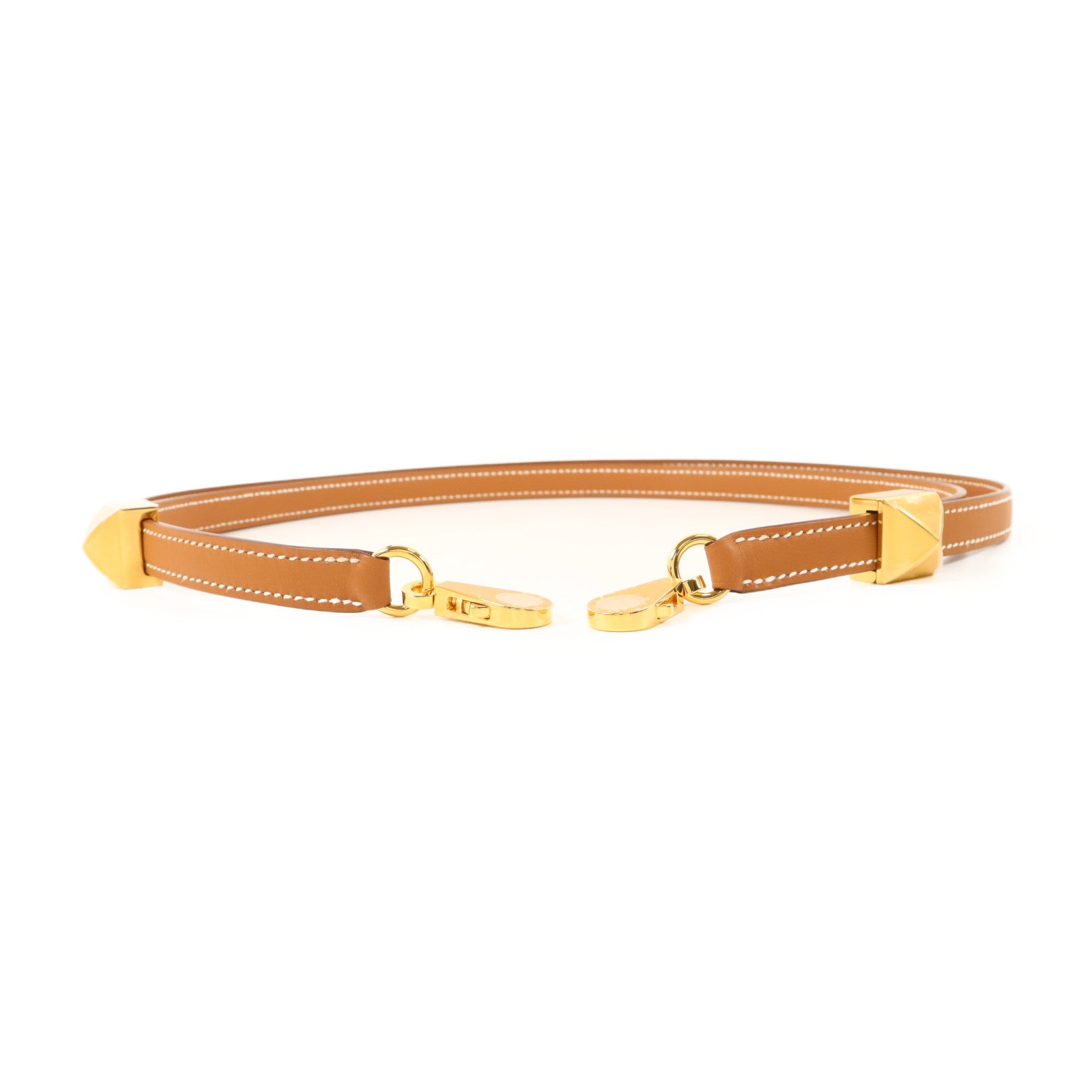 HERMES Swift皮革Clou Medor Strap 25㎜金扣肩帶Gold