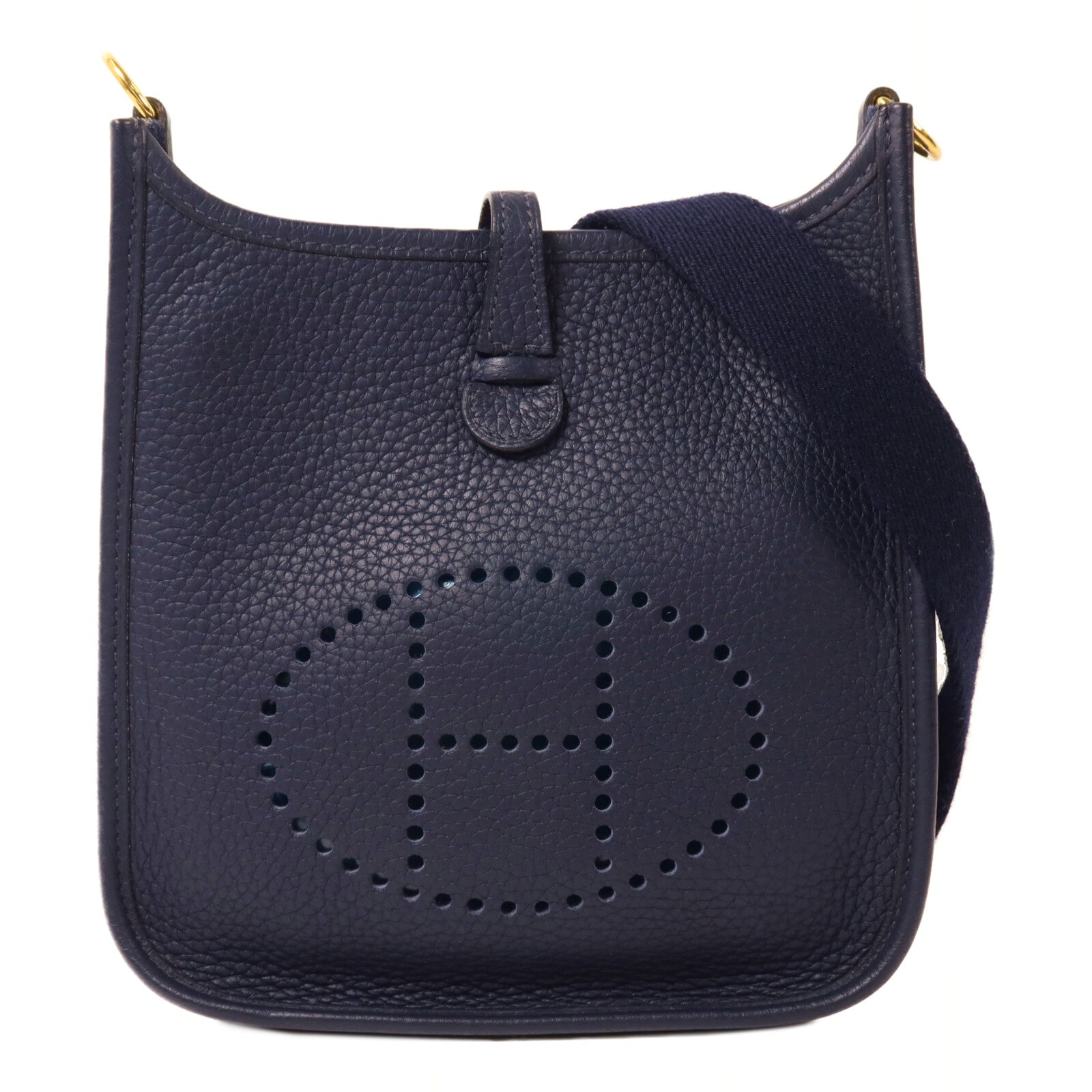 HERMES Clemence皮革Evelyne TPM肩背袋Bleu Nuit