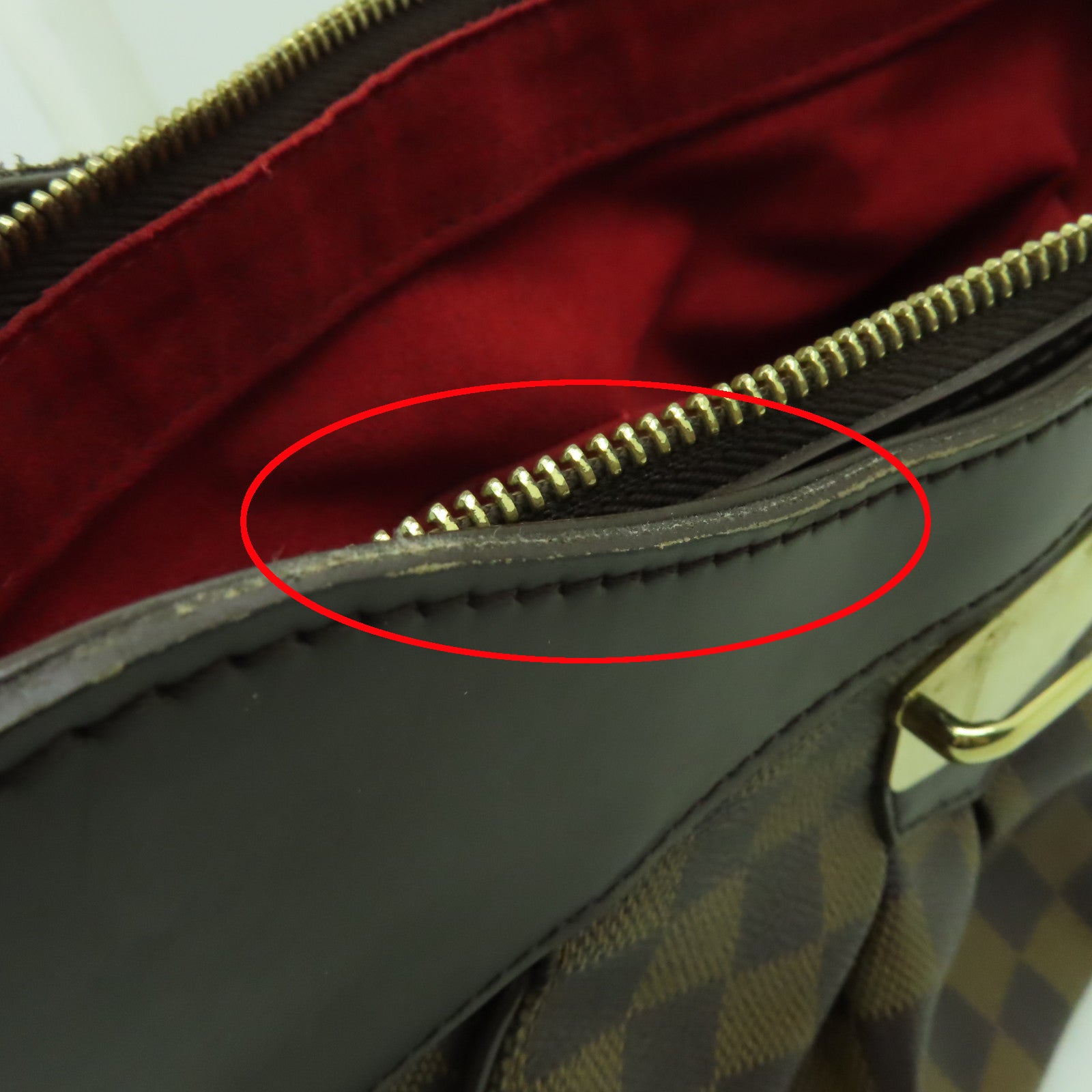 LOUIS VUITTON Damier Sistina MM金扣肩背袋棕色