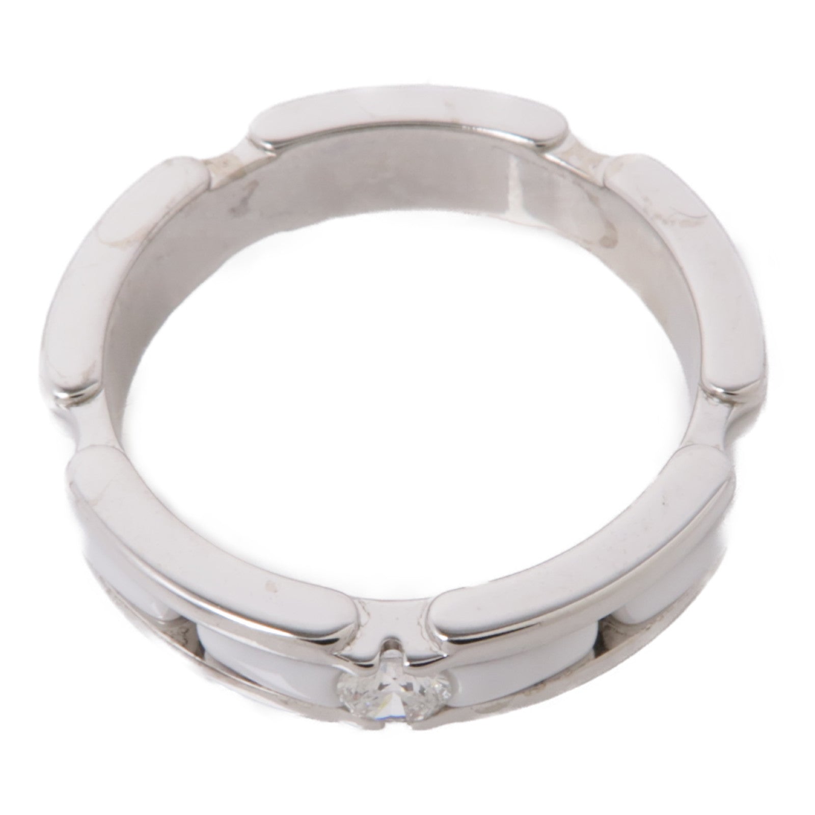 CHANEL 18K白金/陶瓷Ultra Ring戒指US＃5.5