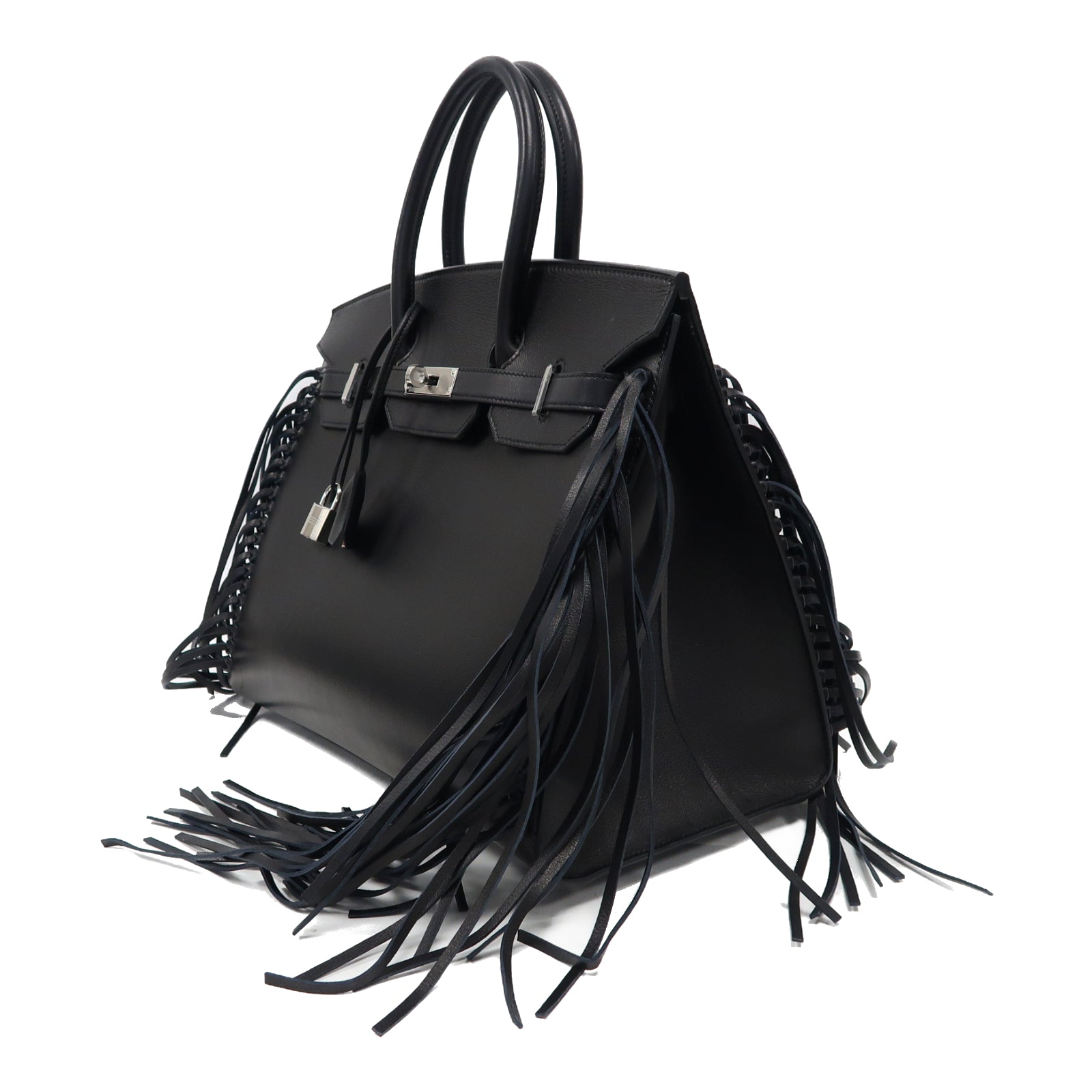 HERMES 【激減優惠】皮革Birkin 35銀扣手挽袋黑色