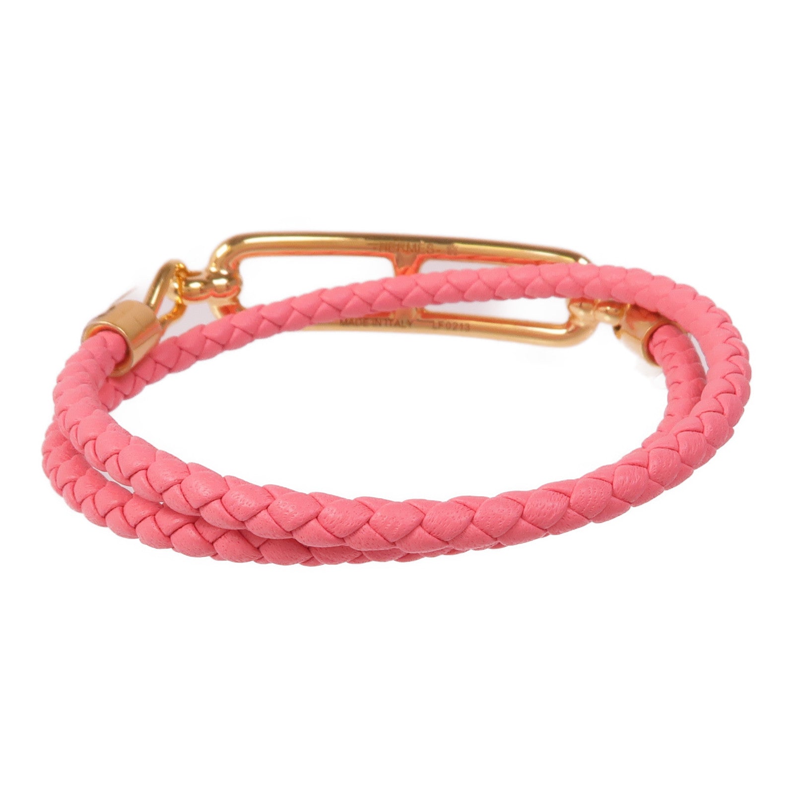 HERMES Swift皮革Roulis Double Tour金扣手帶Roze Azalee