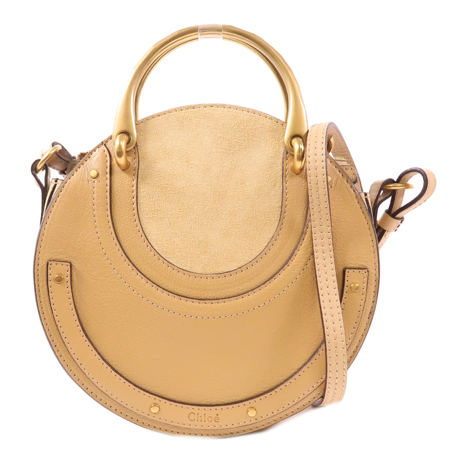 Chloe 牛皮皮革/麂皮皮革Shoulder Bag金扣手挽肩背兩用袋