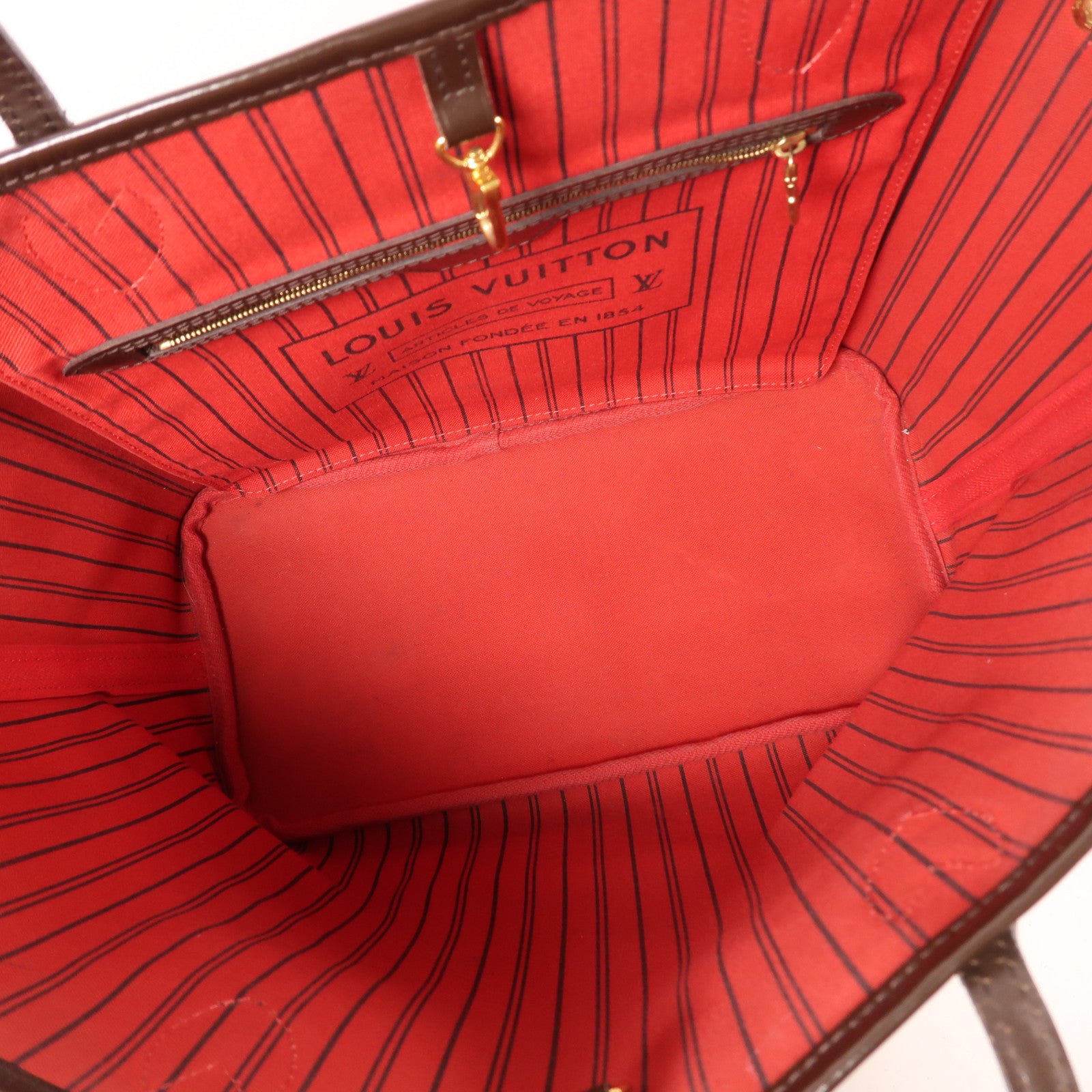 LOUIS VUITTON Damier Neverfull MM金扣手挽袋/肩背袋